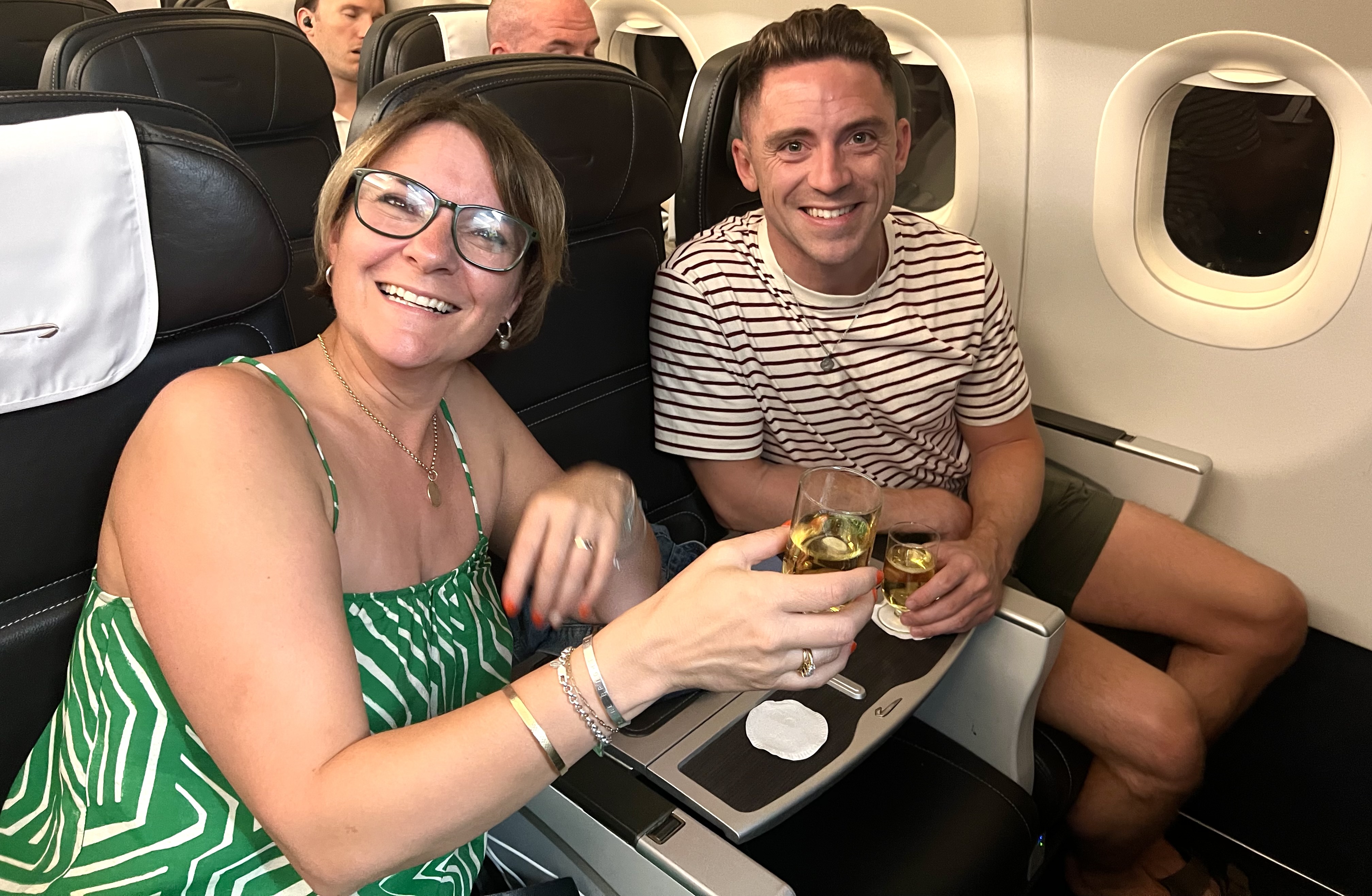 Daniel and Karen in British Airways Club Europe
