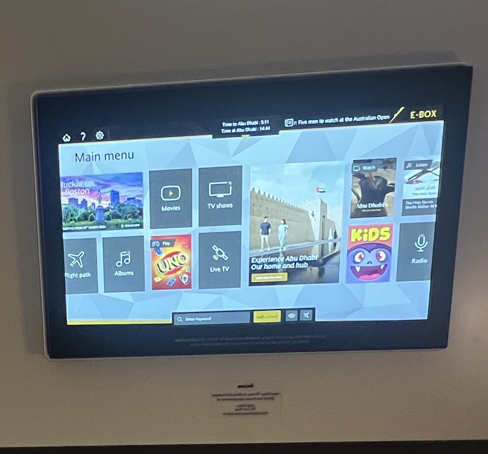 Etihad IFE TV Etihad IFE TV