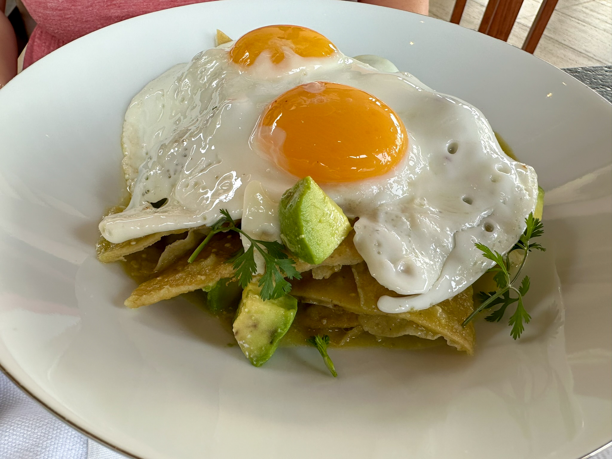 Four Seasons Tamarindo Coyul chilaquiles with eggs Four Seasons Tamarindo Coyul chilaquiles with eggs