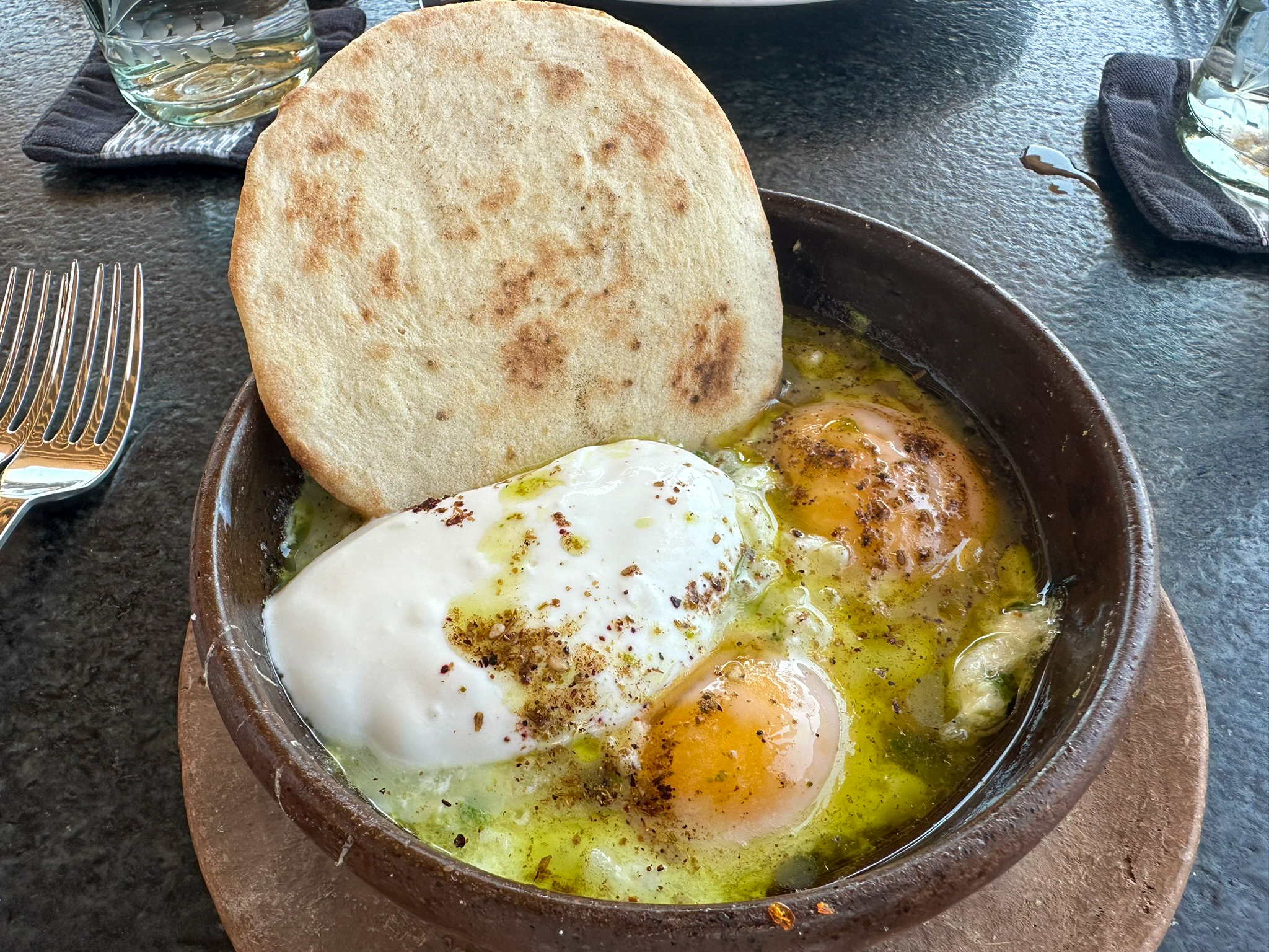 Four Seasons Tamarindo Coyul clay pot eggs Four Seasons Tamarindo Coyul clay pot eggs