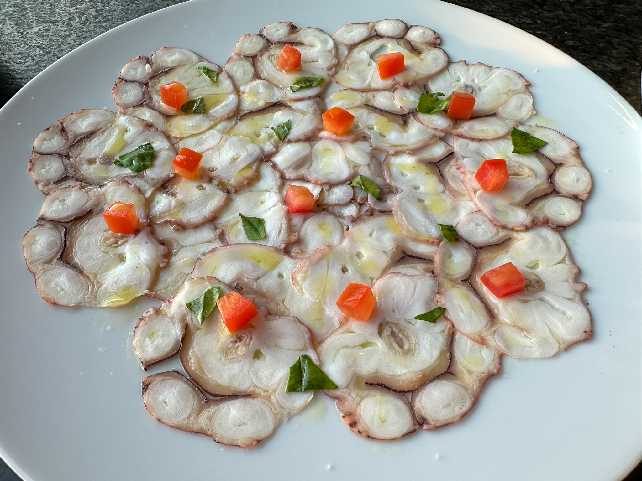 Four Seasons Tamarindo Coyul octopus carpaccio Four Seasons Tamarindo Coyul octopus carpaccio