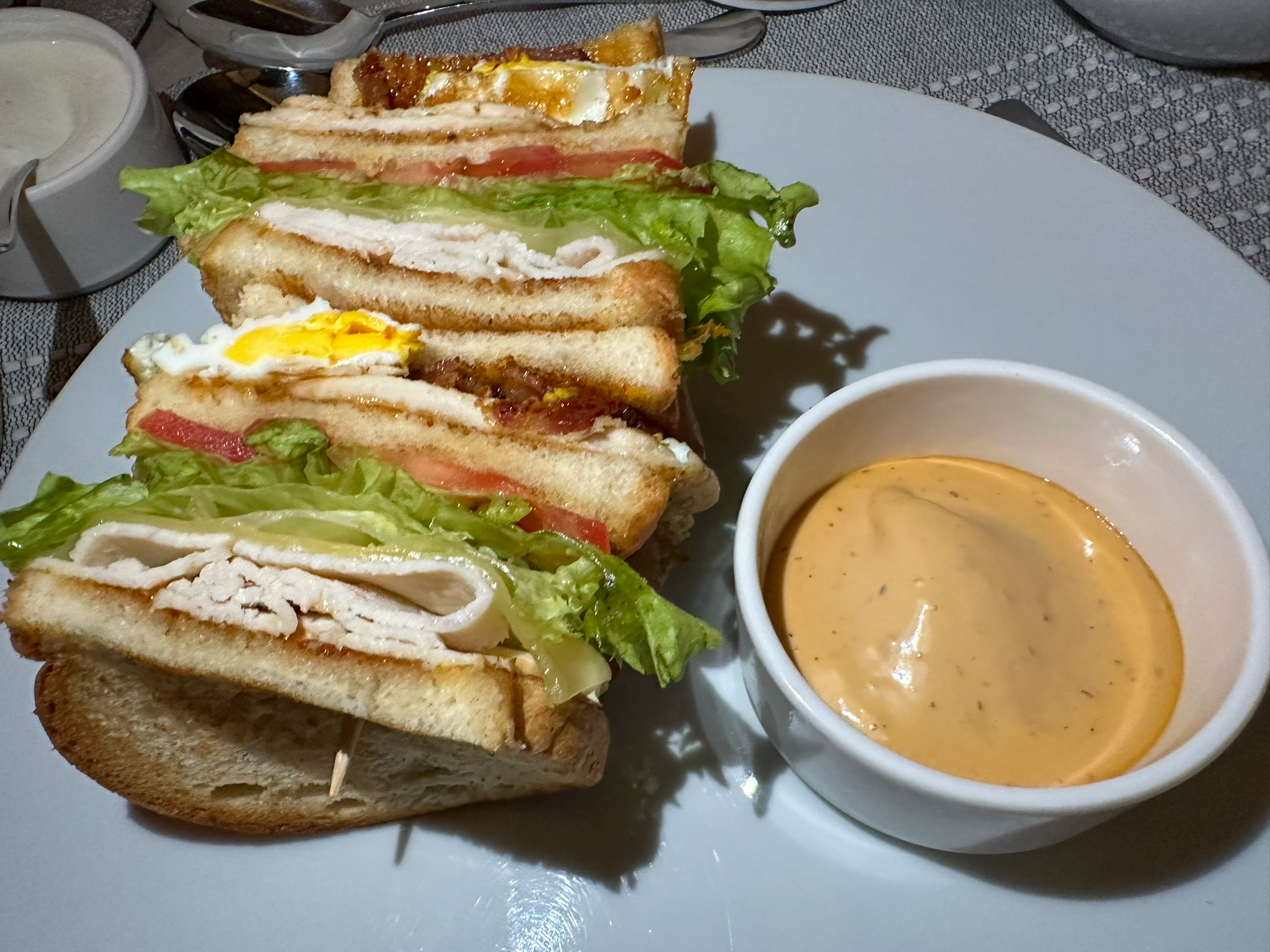 Four Seasons Tamarindo In Room Dining club sandwich