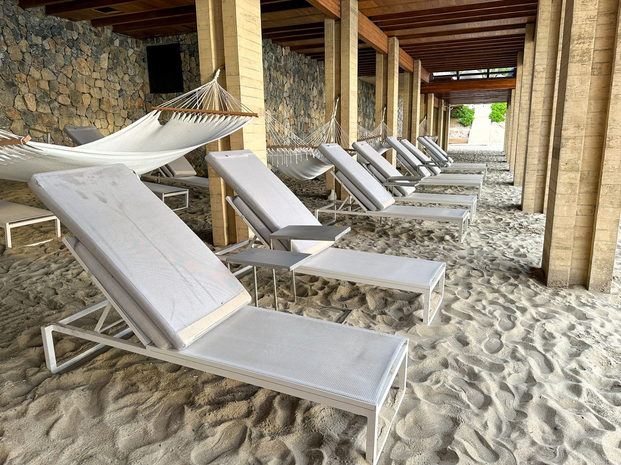 Four Seasons Tamarindo Playa Majahua sun loungers and hammocks Four Seasons Tamarindo Playa Majahua sun loungers and hammocks