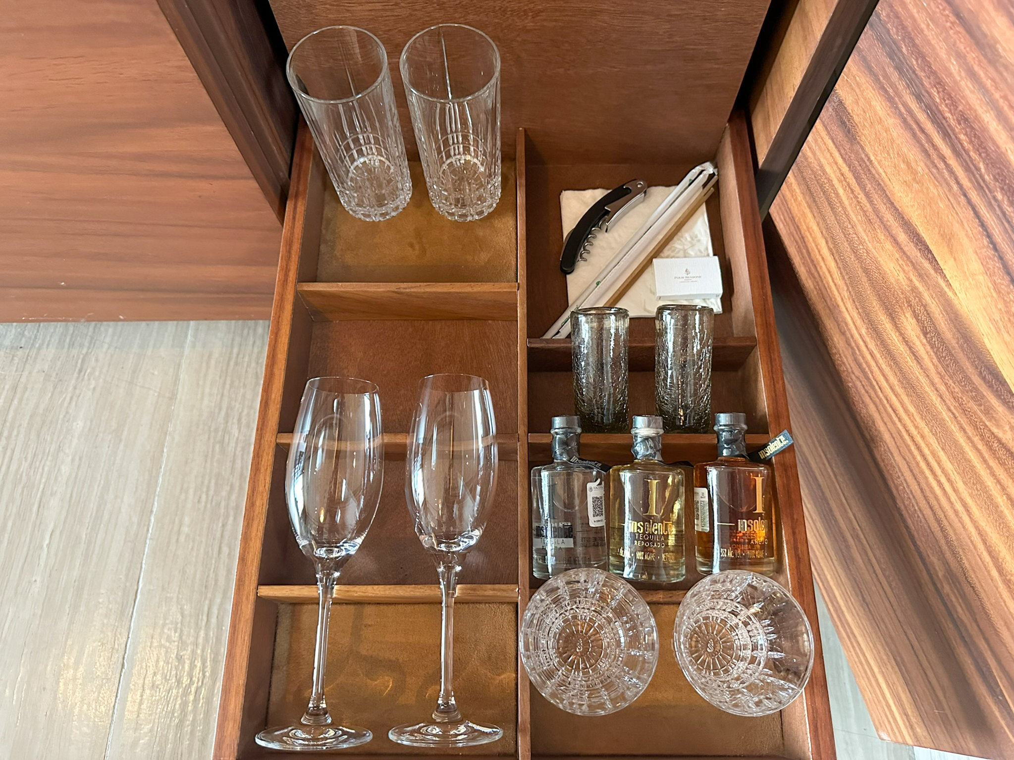 Four Seasons Tamarindo Suite glassware Four Seasons Tamarindo Suite glassware