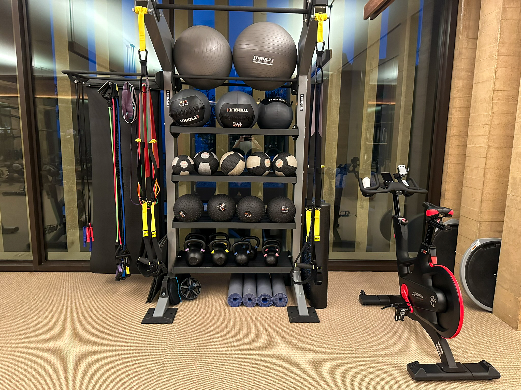 Four Seasons Tamarindo fitness center resistance bands medicine balls kettlebells Four Seasons Tamarindo fitness center resistance bands medicine balls kettlebells