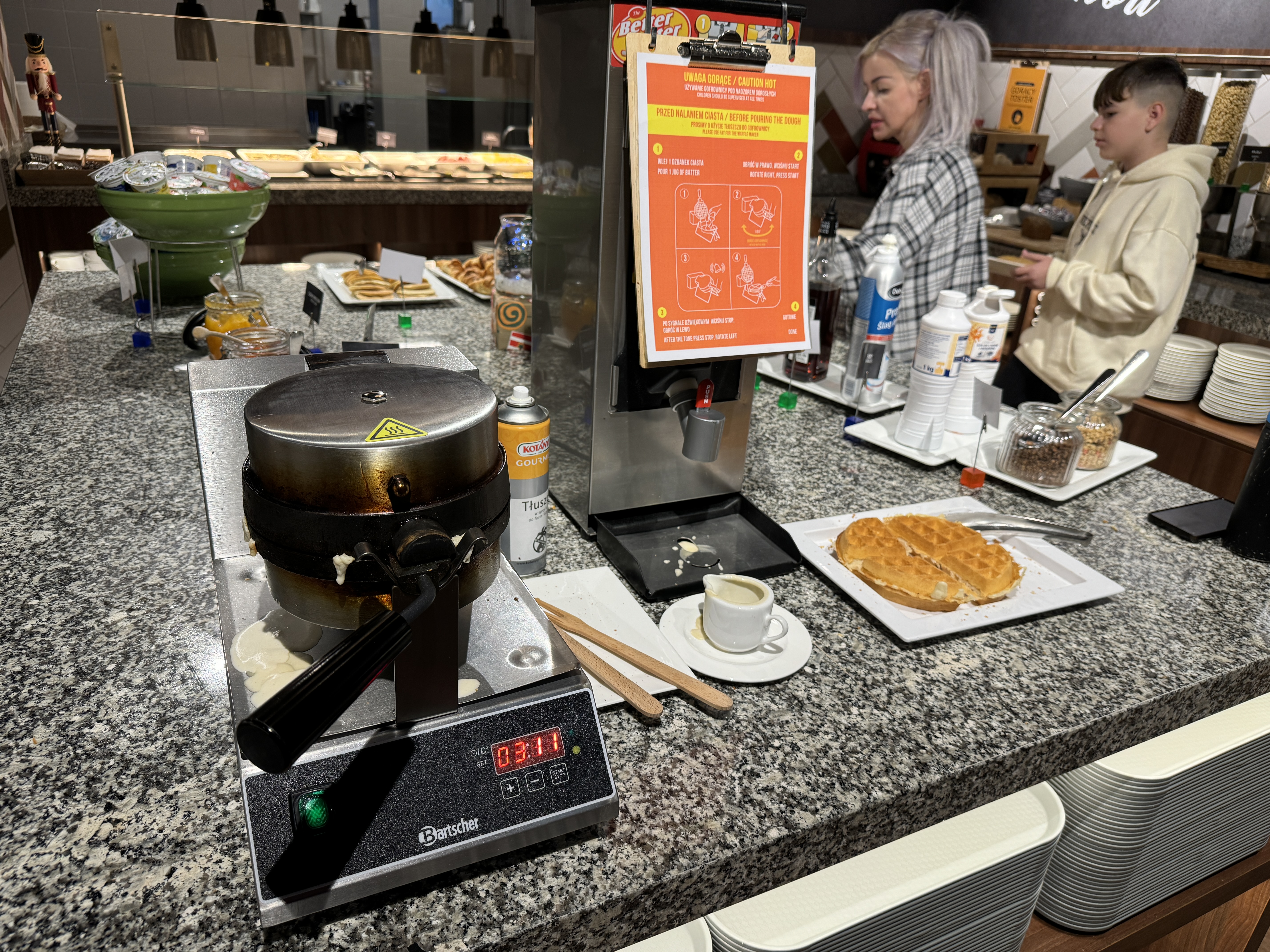 Hampton by Hilton Gdansk Old Town breakfast waffles Hampton by Hilton Gdansk Old Town breakfast waffles