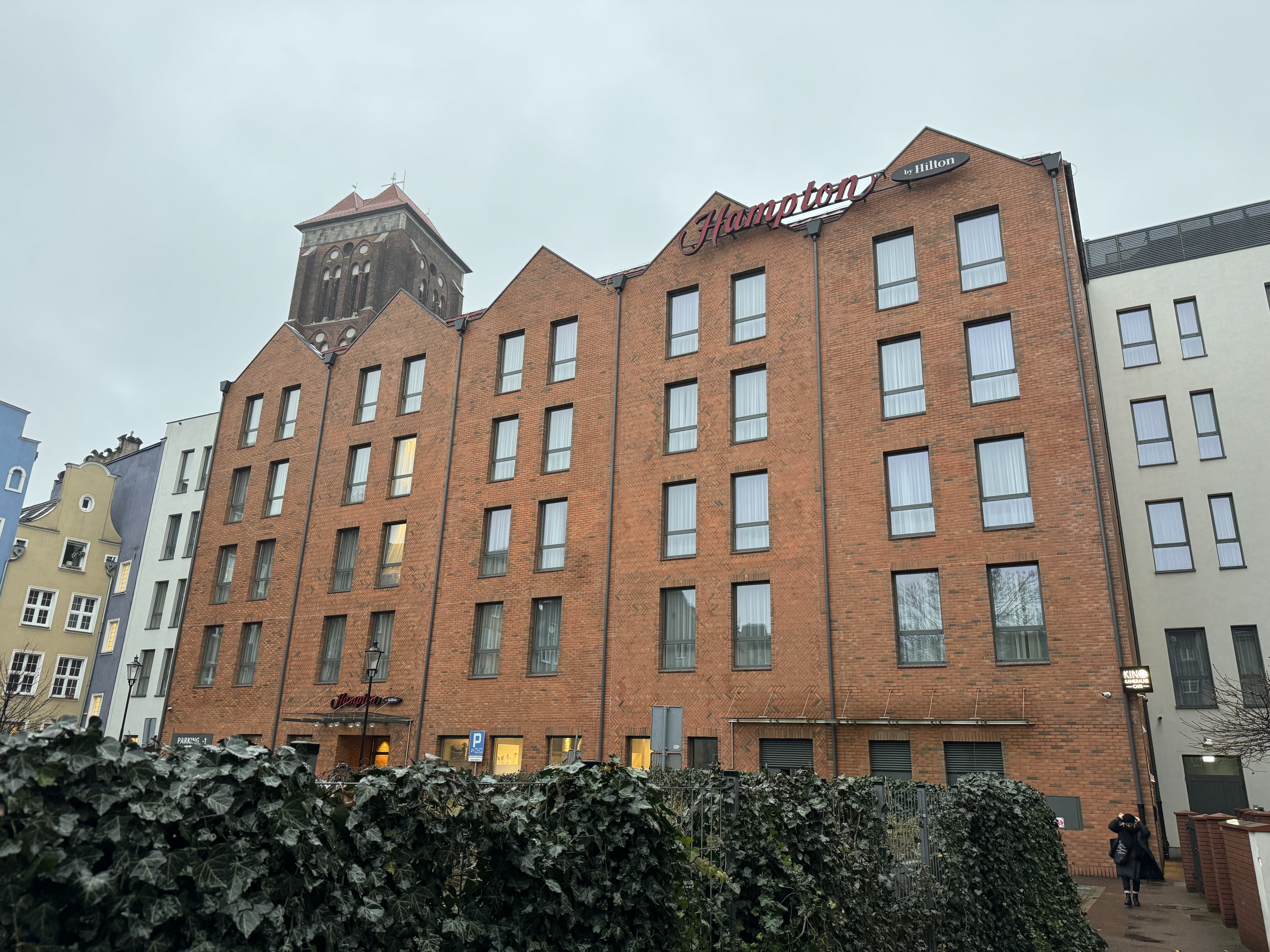 Hampton by Hilton Gdansk Old Town exterior from parking lot Hampton by Hilton Gdansk Old Town exterior from parking lot