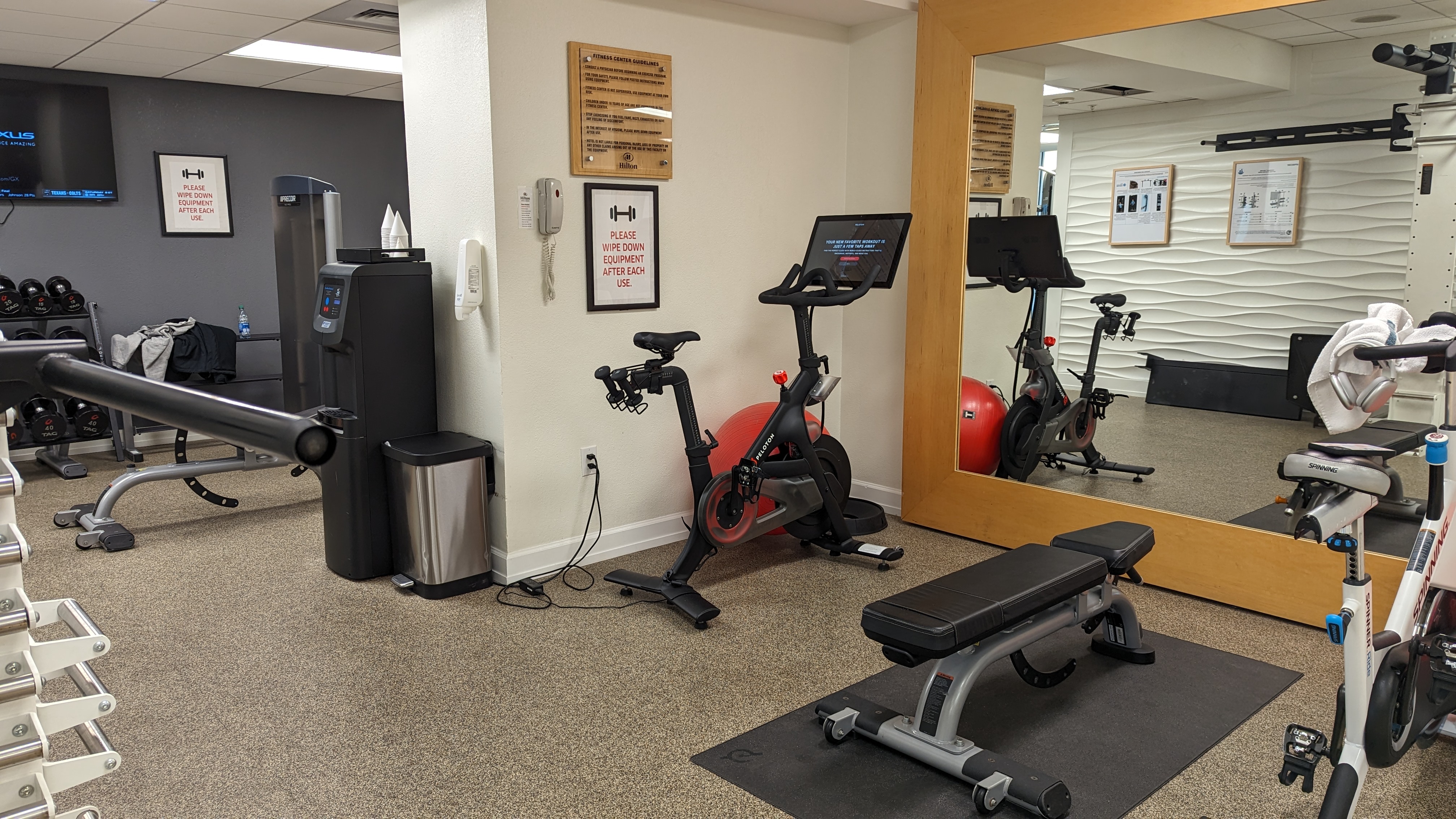 Hilton Pensacola Beach amenities fitness center Peloton