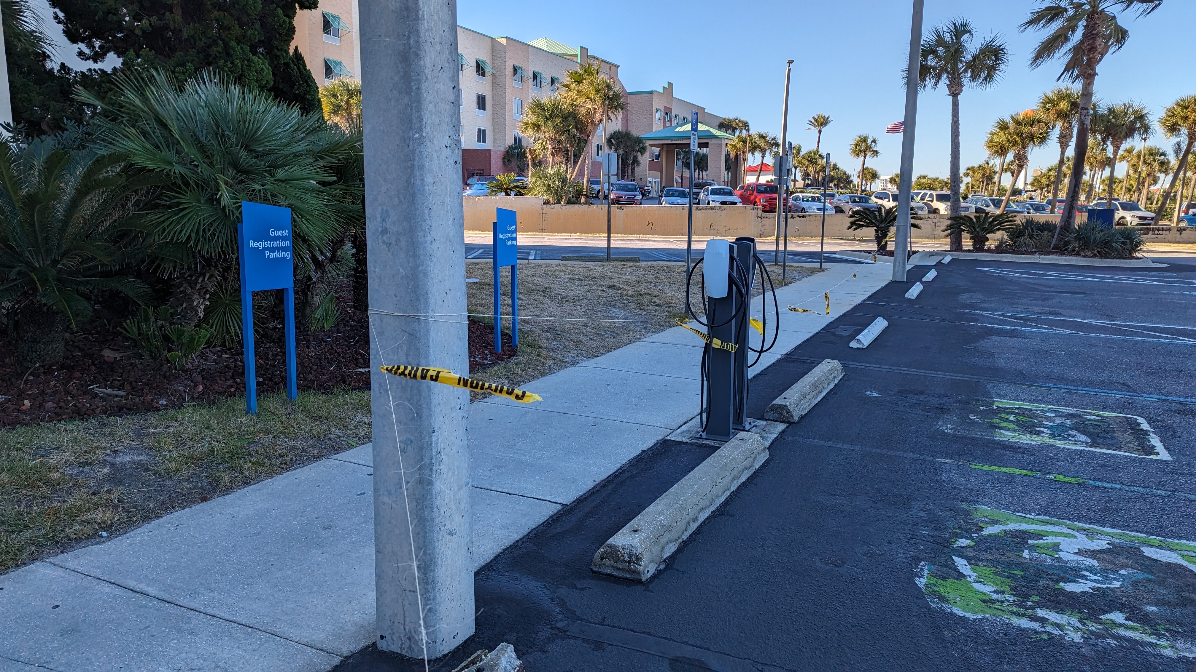 Hilton Pensacola Beach amenities parking EV