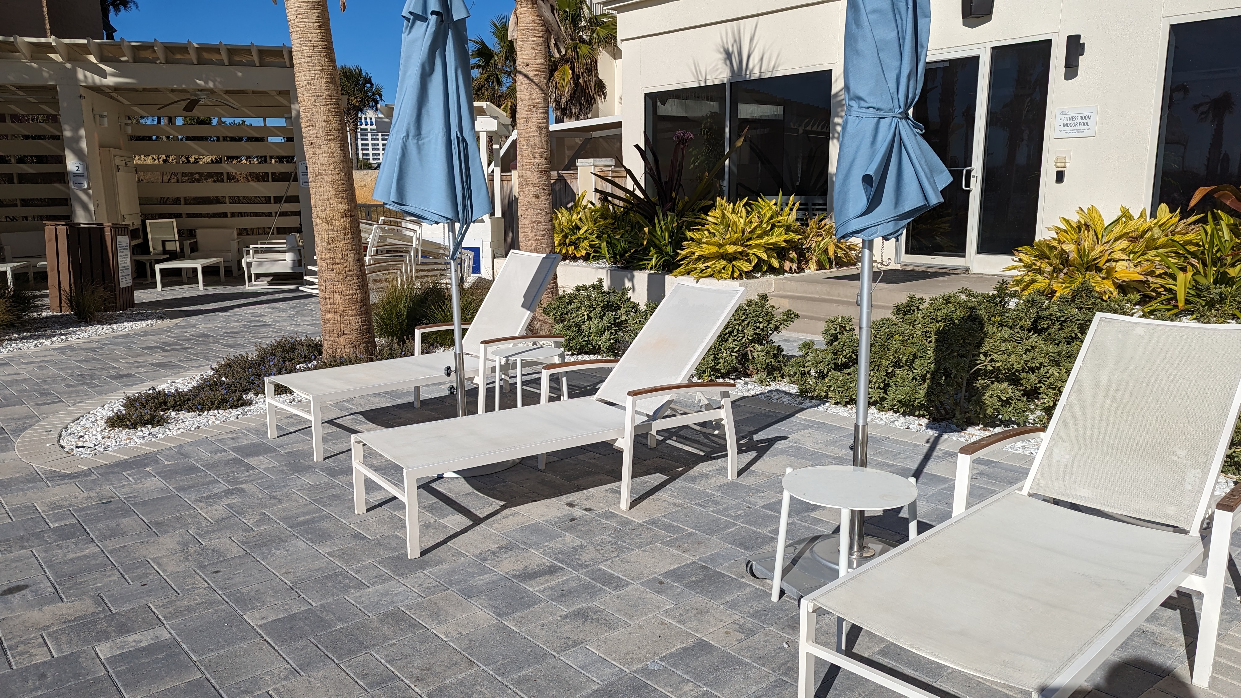 Hilton Pensacola Beach amenities pool splash pad loungers