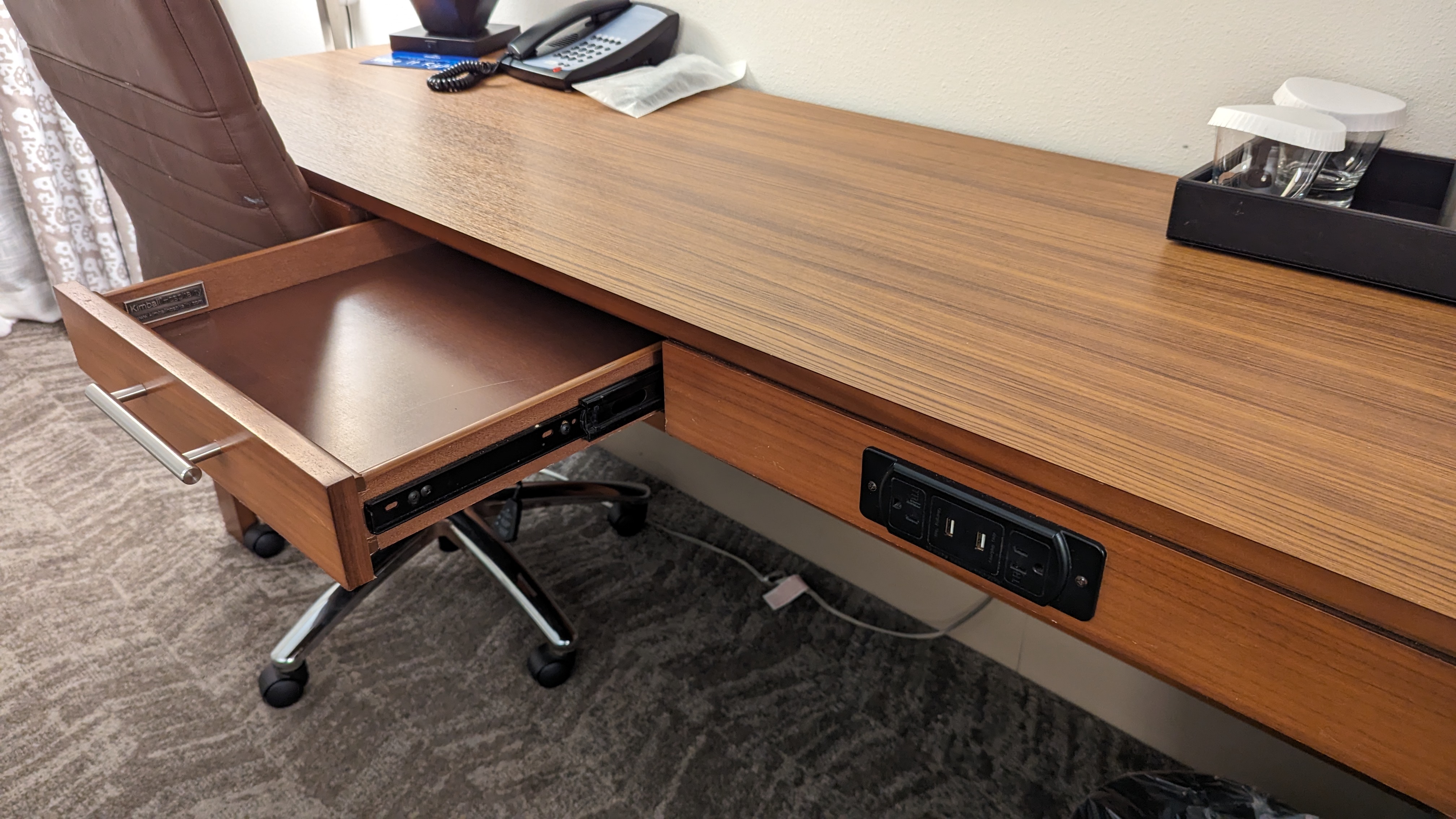 Hilton Pensacola Beach guestroom desk drawer and outlet