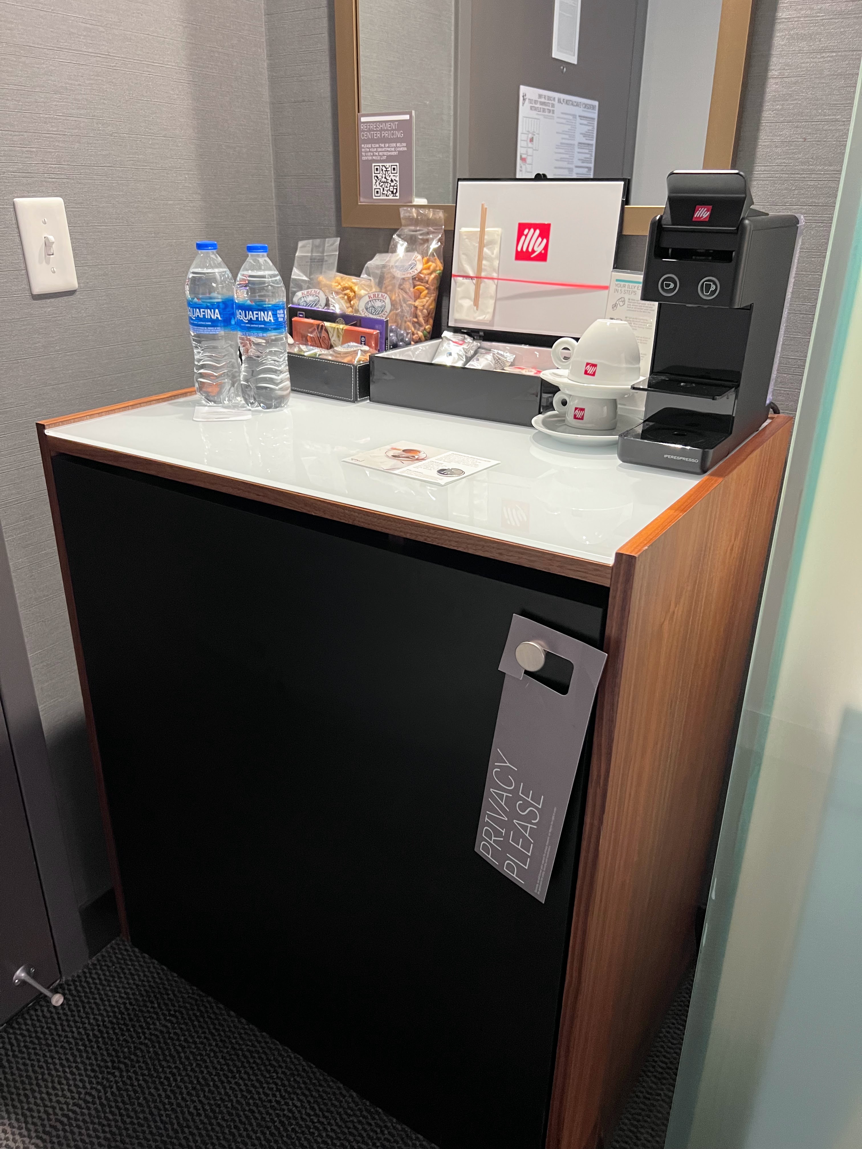 Le Meridien Columbus The Joseph mini bar fridge and coffee