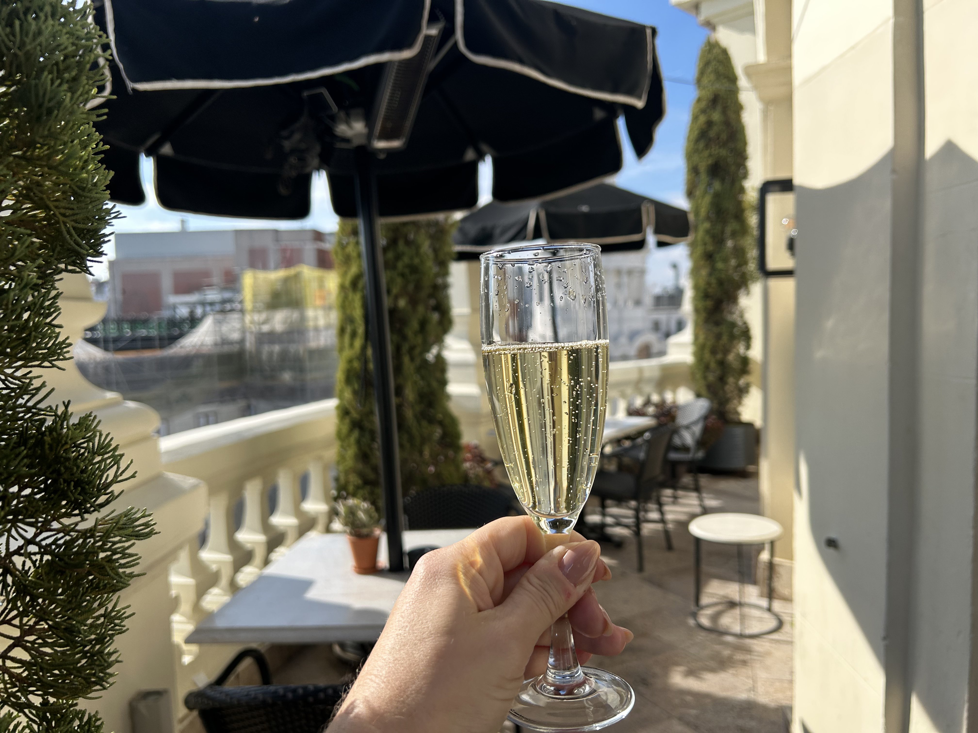 The Principal Madrid Lobby terrace with cava The Principal Madrid Lobby terrace with cava