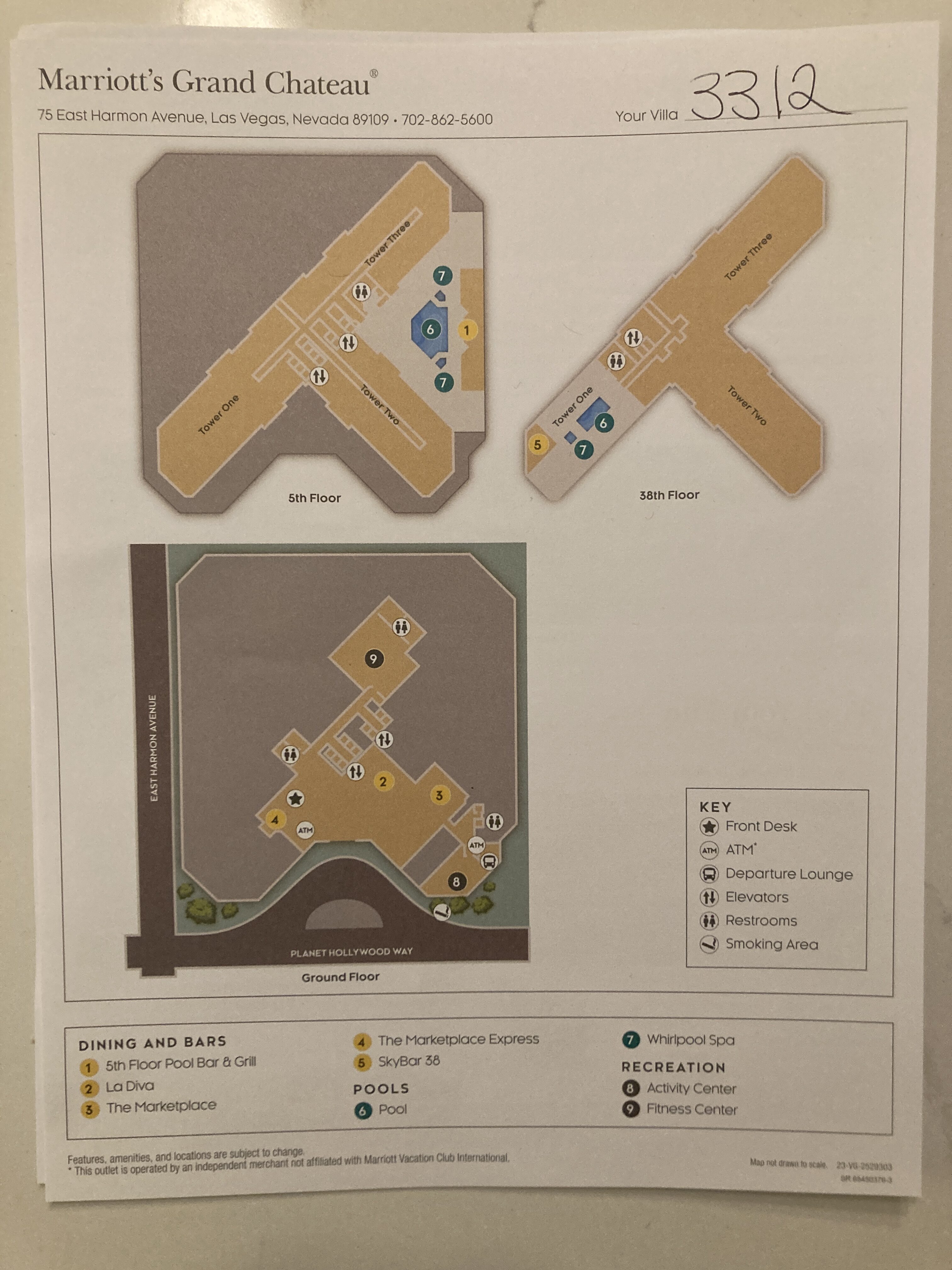 Marriotts Grand Chateau Las Vegas property map