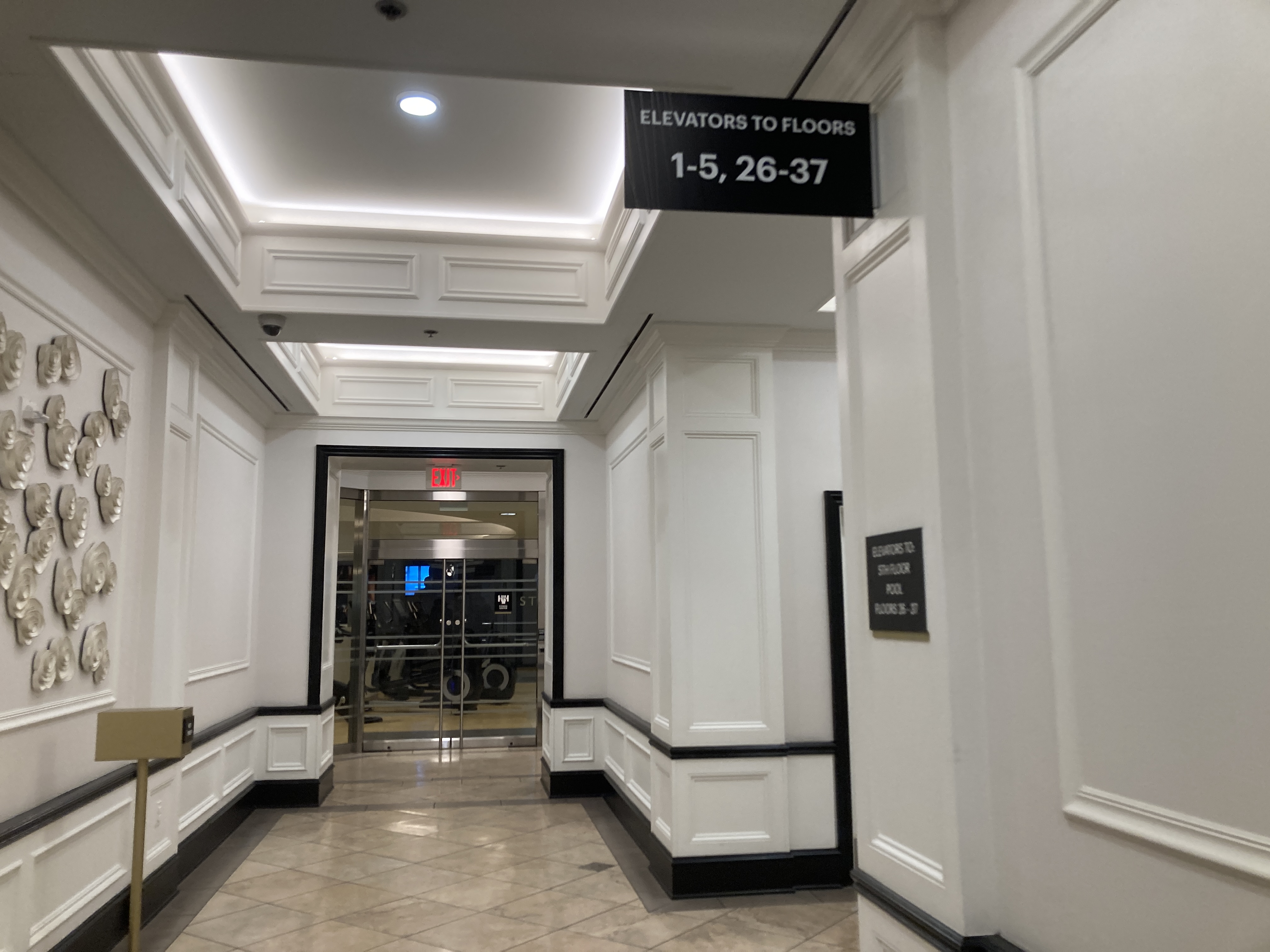 Marriotts Grand Chateau Las Vegas separate elevator signs