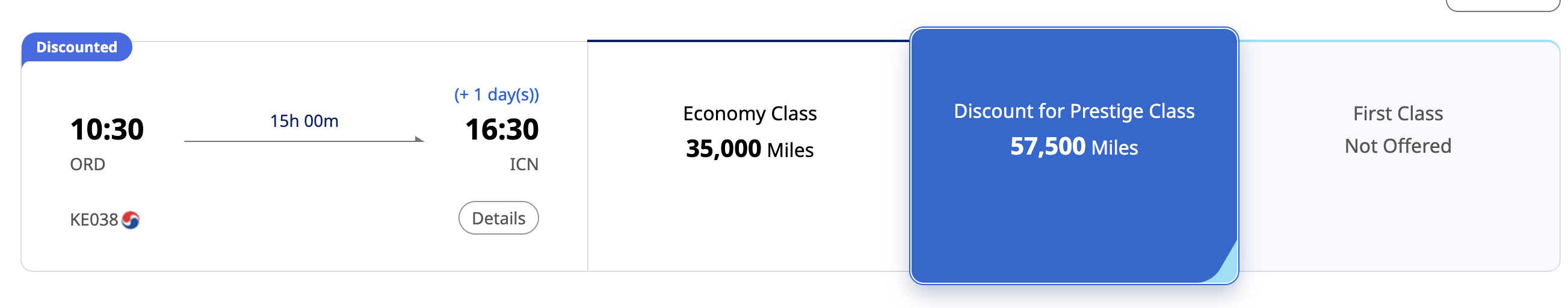 ORD ICN Korean air skypass ORD ICN Korean air skypass