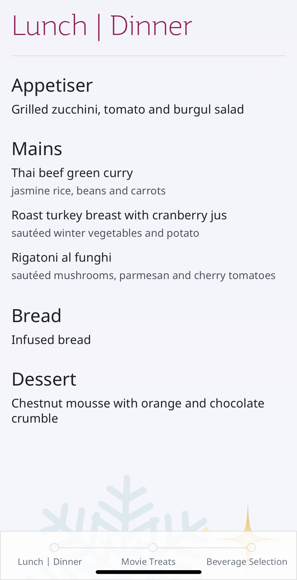 Qatar Airways economy WAW DOH 787 menu Qatar Airways economy WAW DOH 787 menu