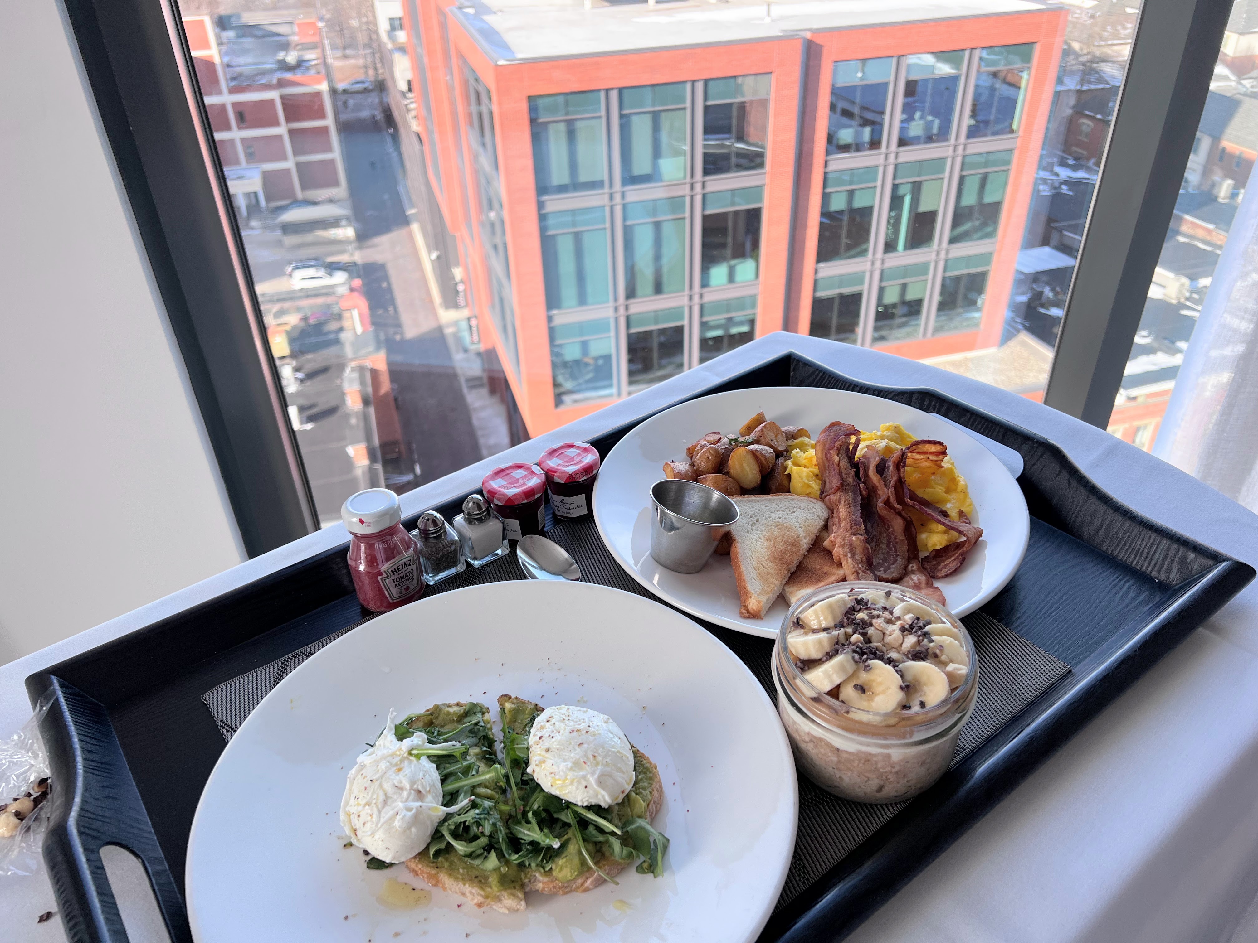 Room service breakfast at Le Meridien Columbus