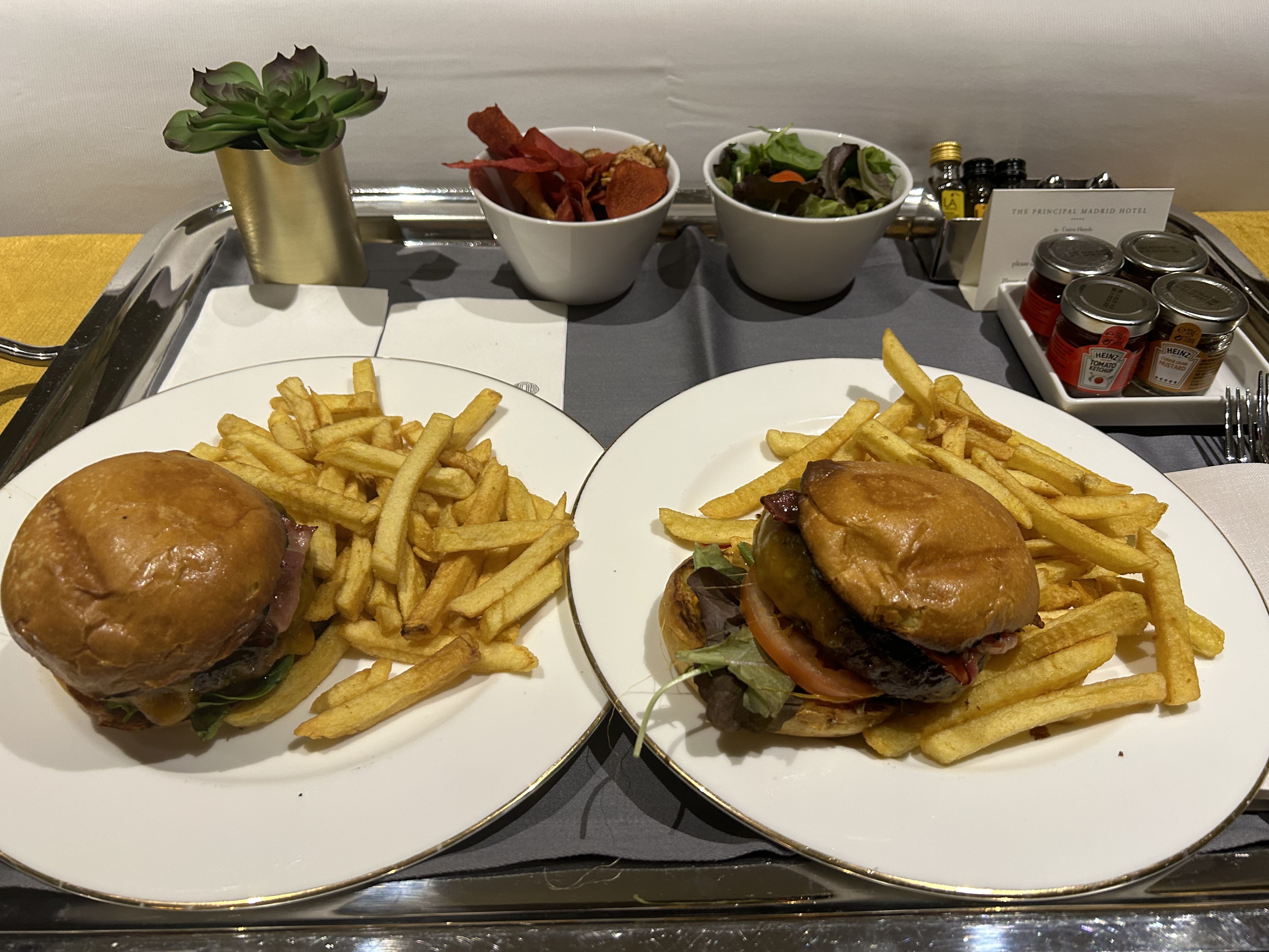 The Principal Madrid Room service burgers The Principal Madrid Room service burgers