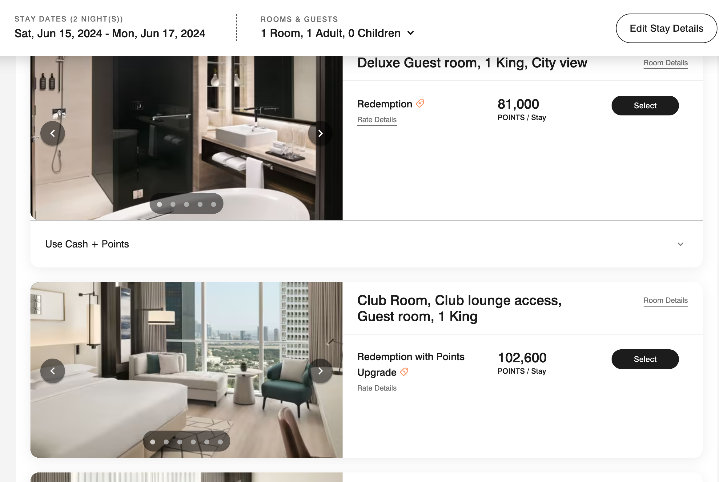 Sheraton Grand Hotel Dubai Cash Points Booking 1