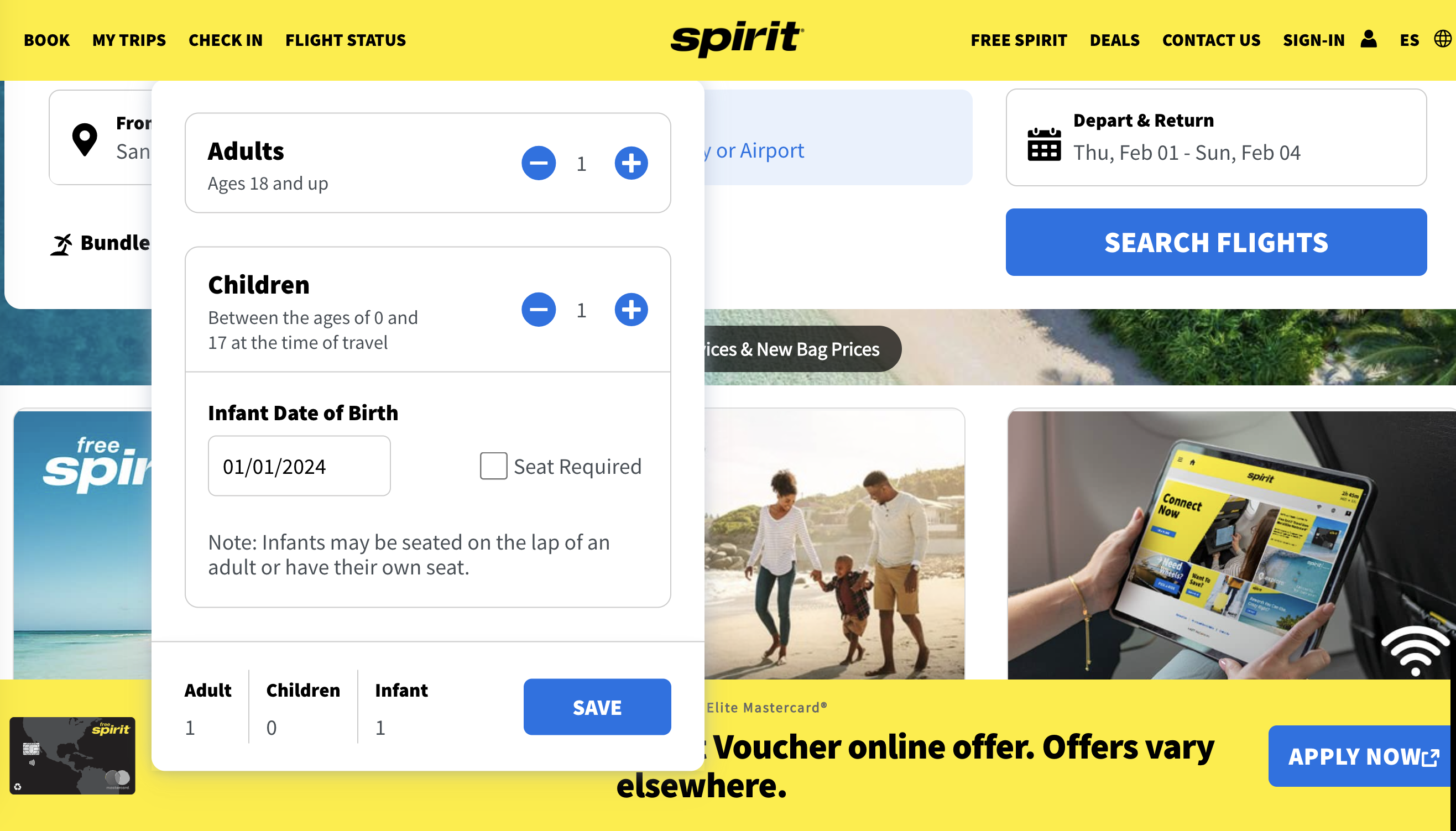 Spirit Airlines screenshot Spirit Airlines screenshot