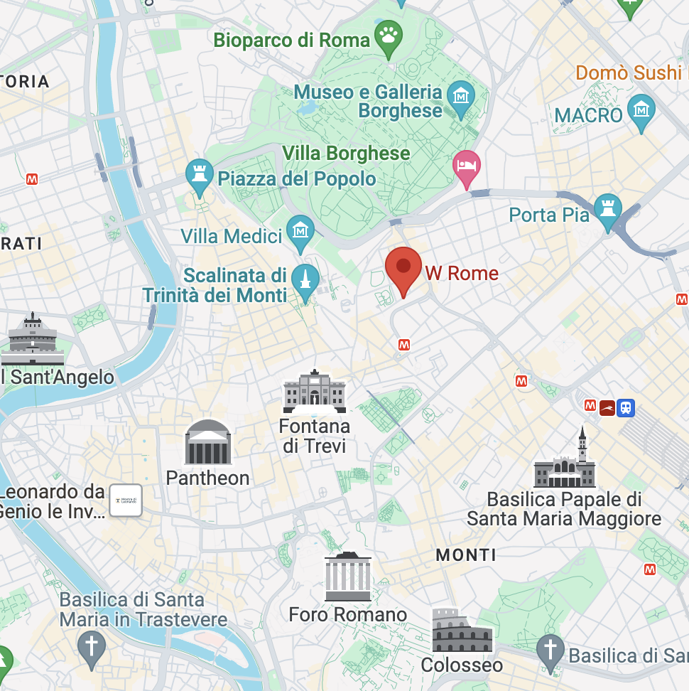 W Rome Hotel location
