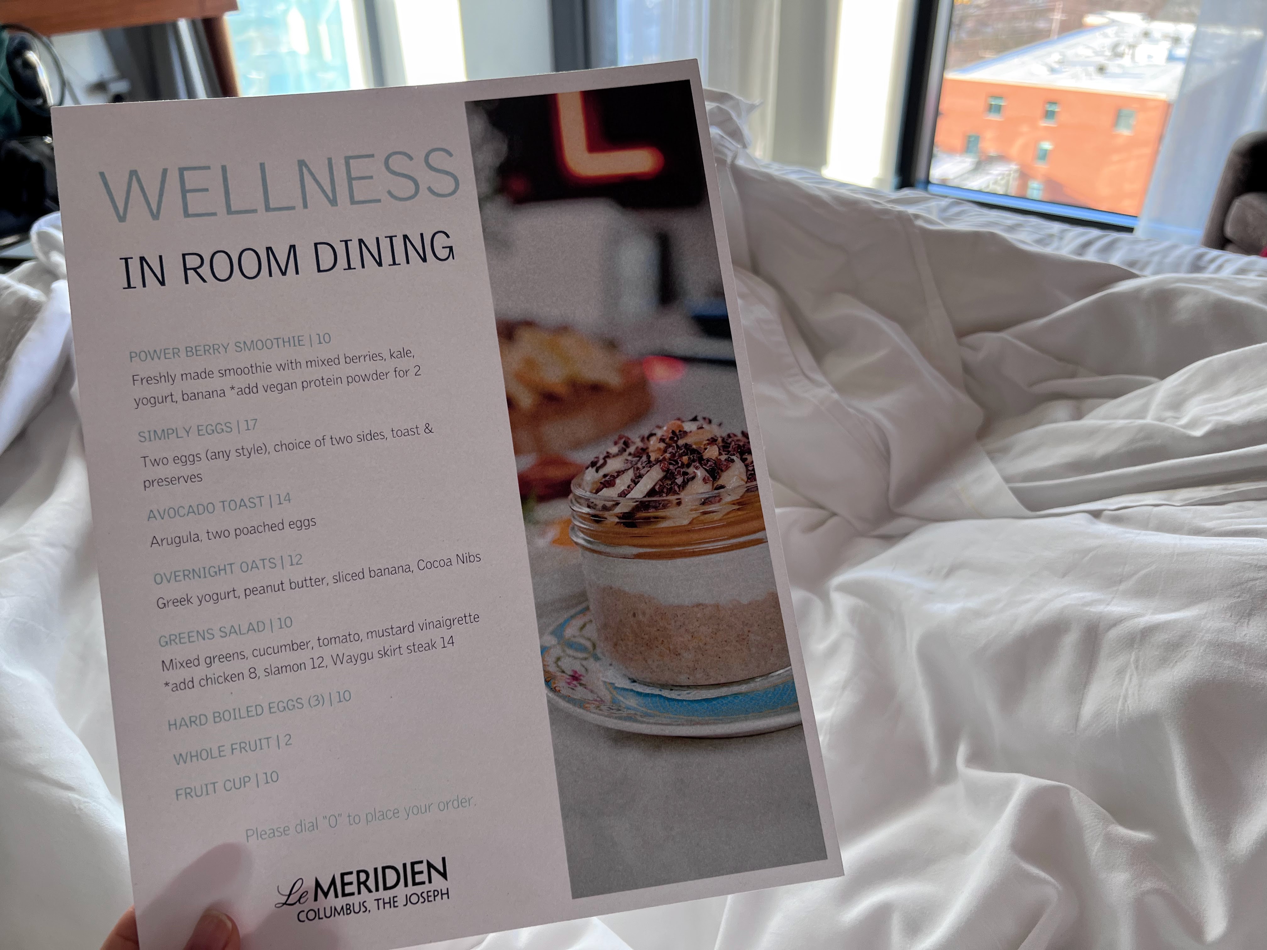 Wellness In Room Dining Menu at Le Meridien Columbus