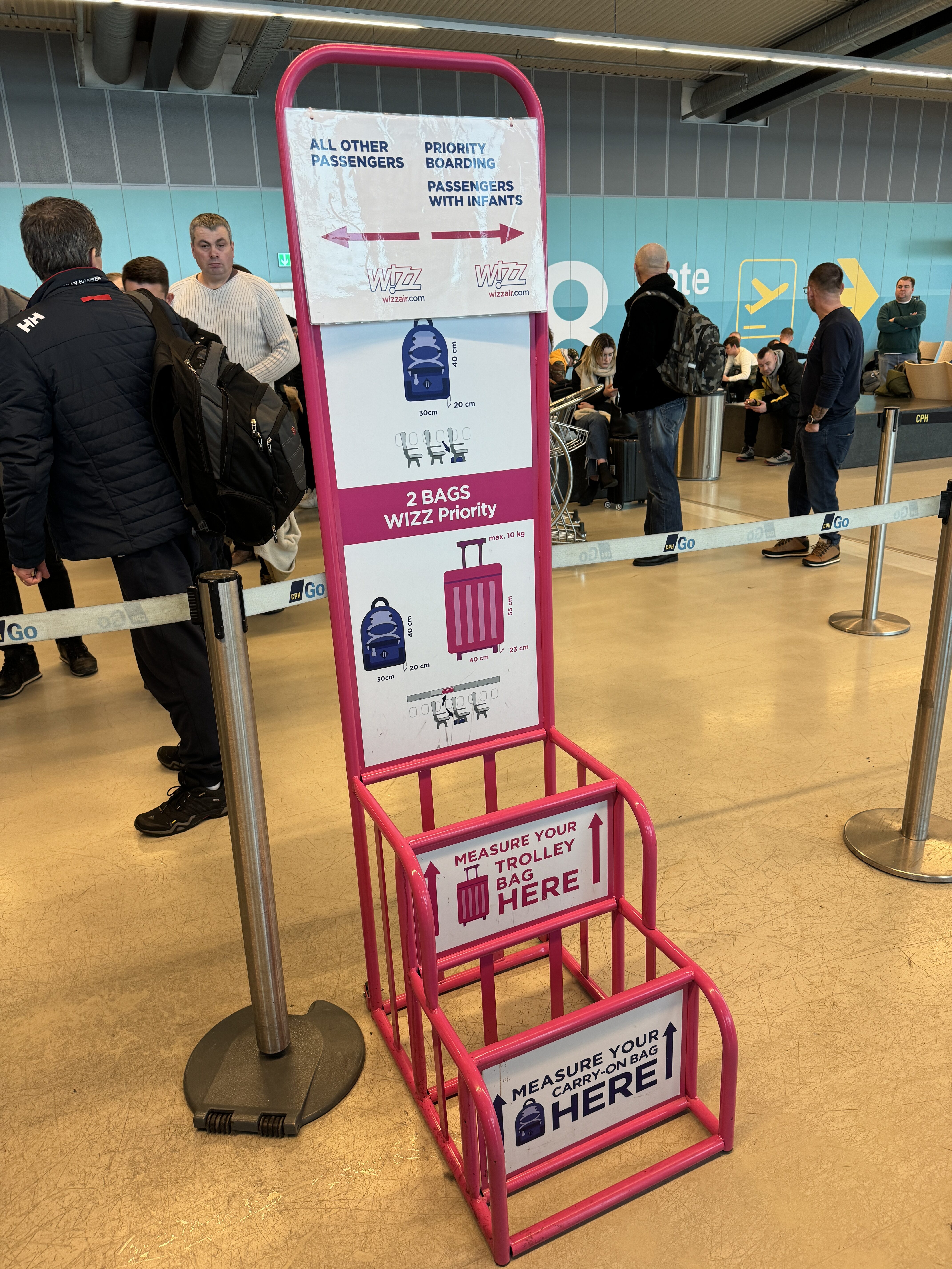 Wizz Air CPH GDN bag sizer
