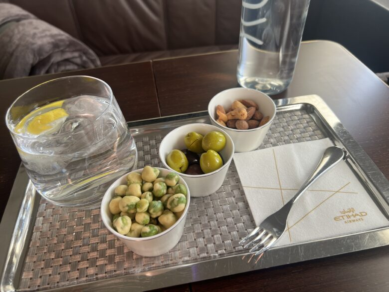 Etihad First Class Apartment Nuts and Olives Etihad First Class Apartment Nuts and Olives