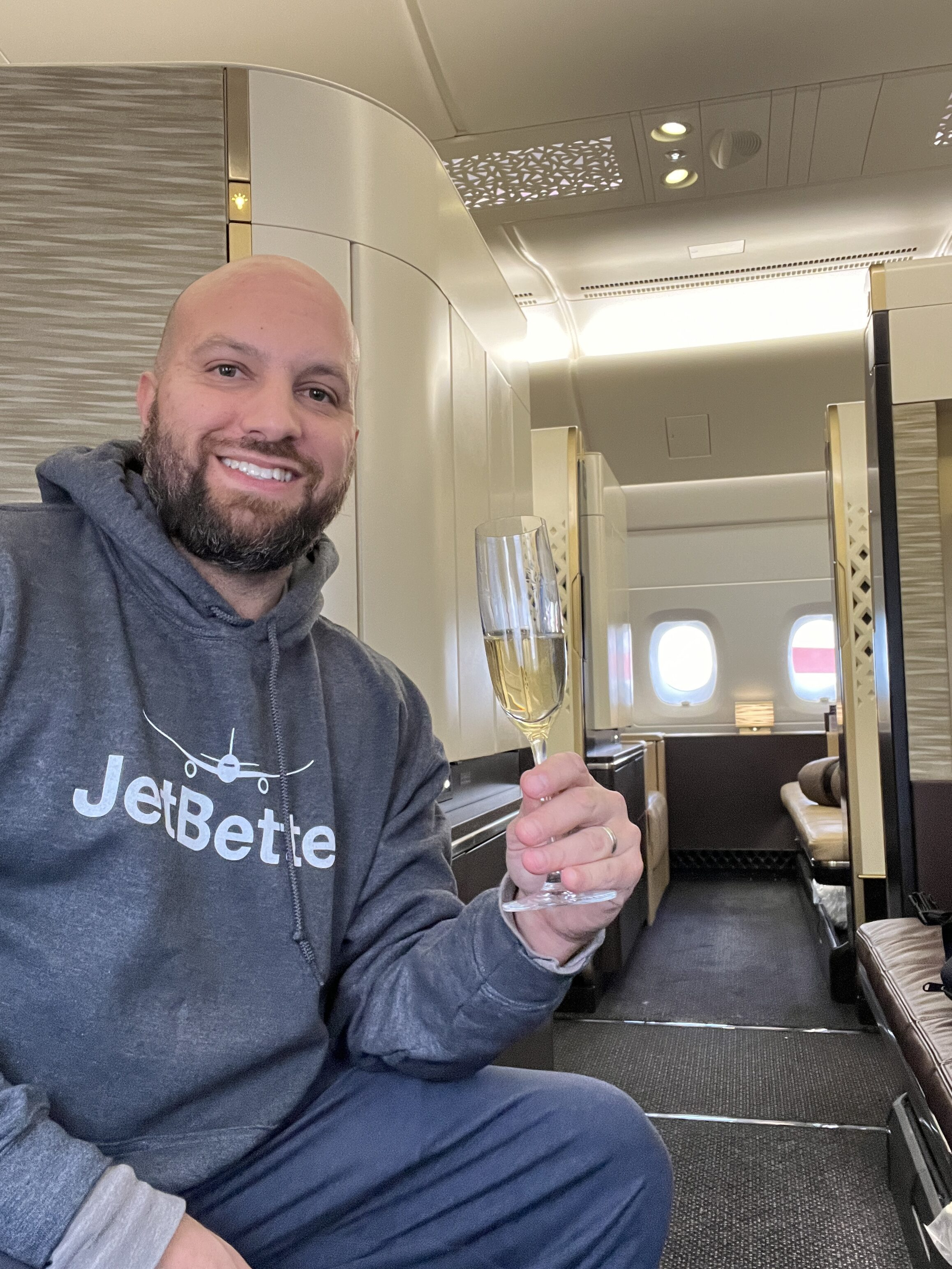Etihad First Class Predeparture Champagne Etihad First Class Predeparture Champagne