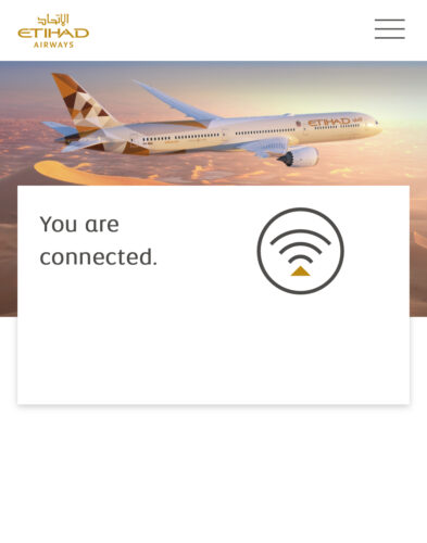 Etihad A380 First Class Wi-Fi Connection Etihad A380 First Class Wi-Fi Connection