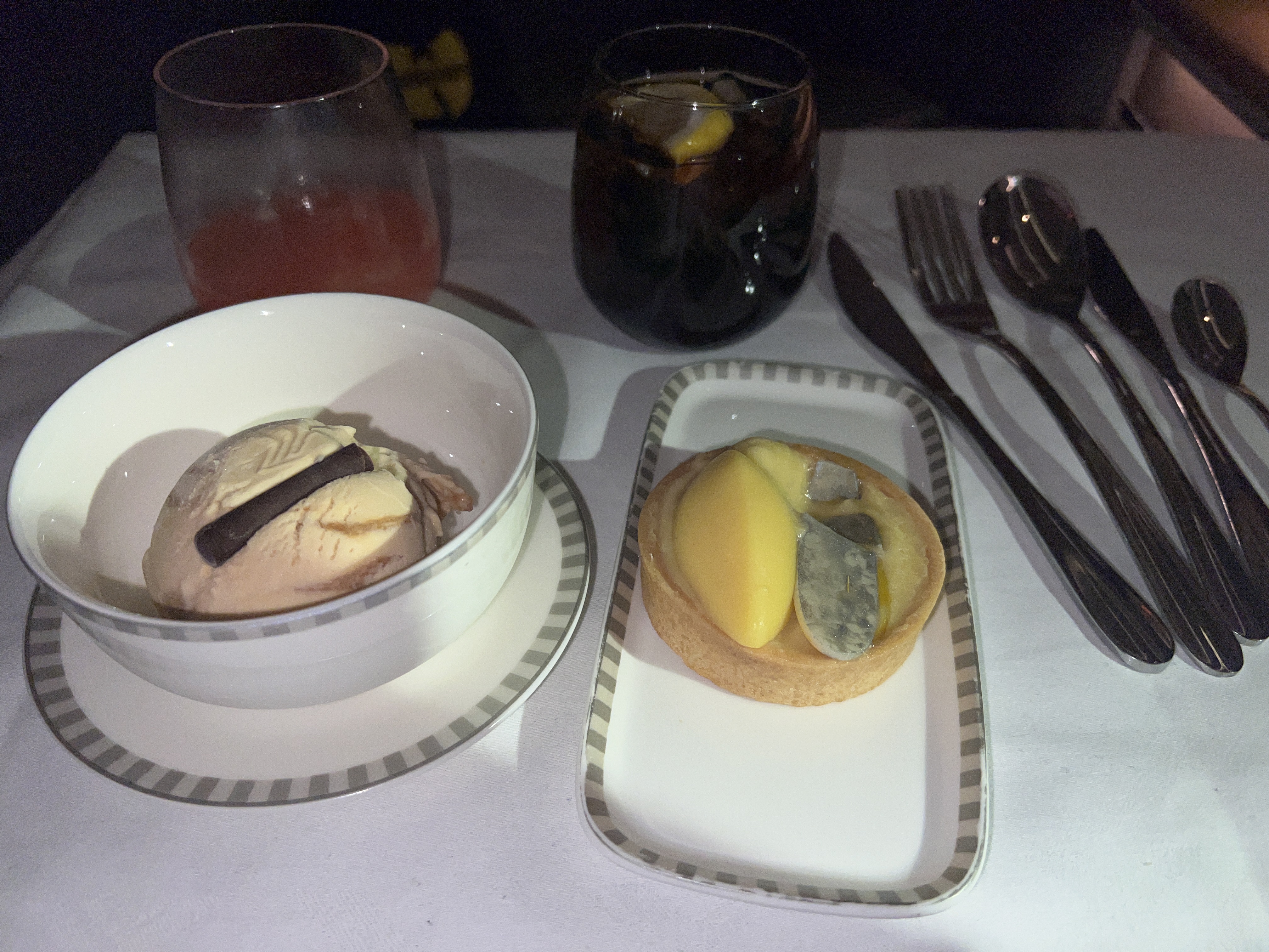 Singapore business 777 dessert citrus tart and caramel ice cream Singapore business 777 dessert citrus tart and caramel ice cream