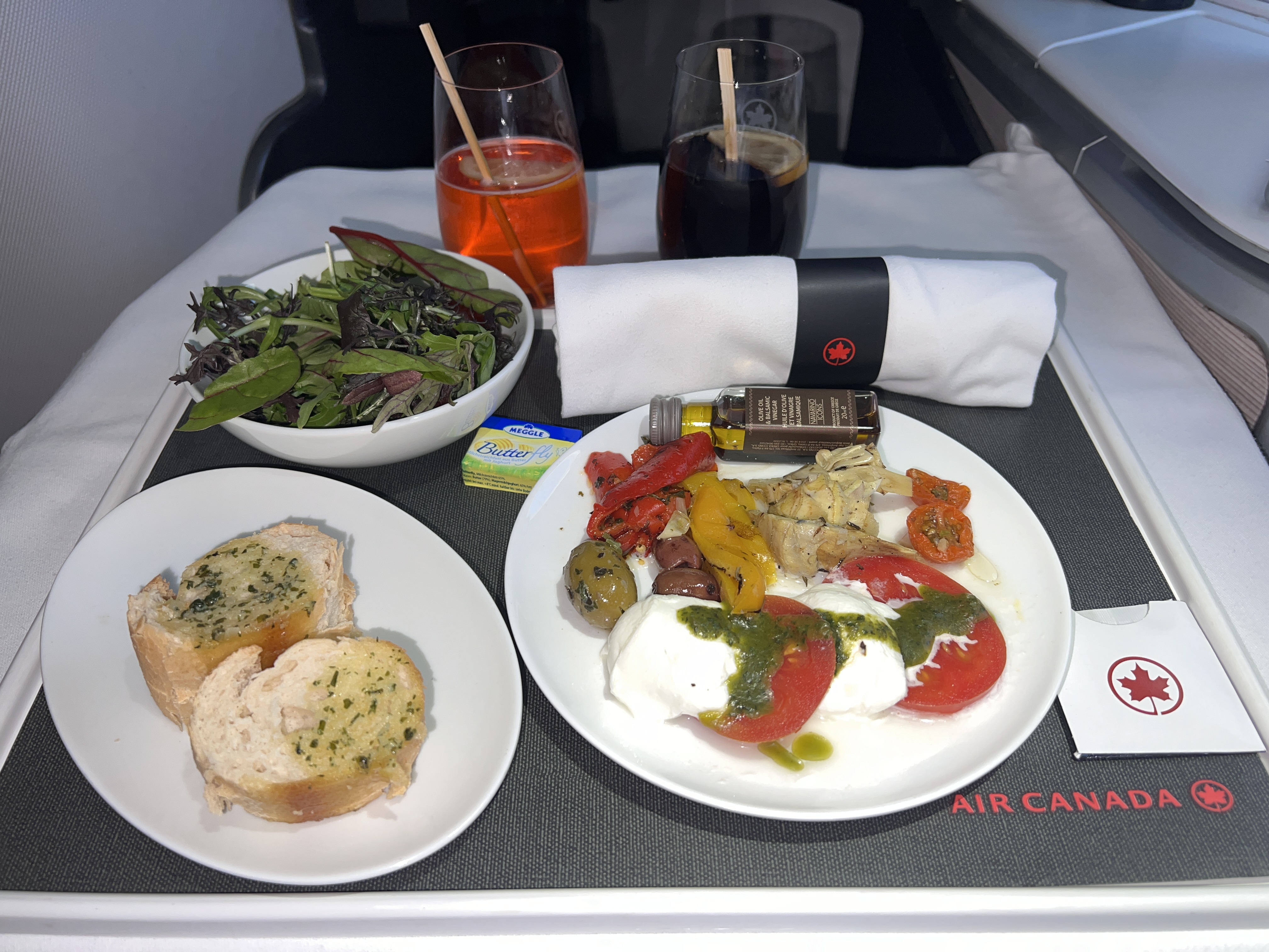 Air Canada business class appetizer Air Canada business class appetizer