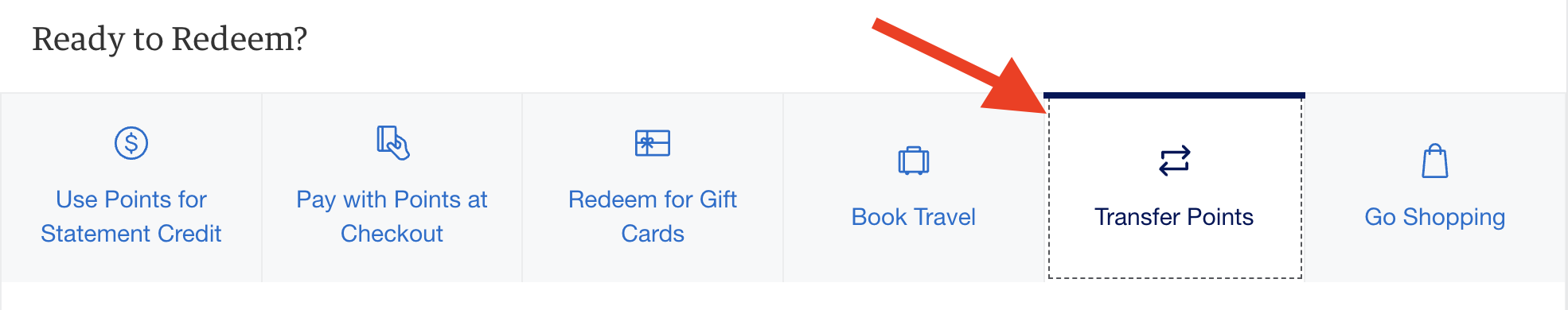 Amex Transfer Points Website Screenshot