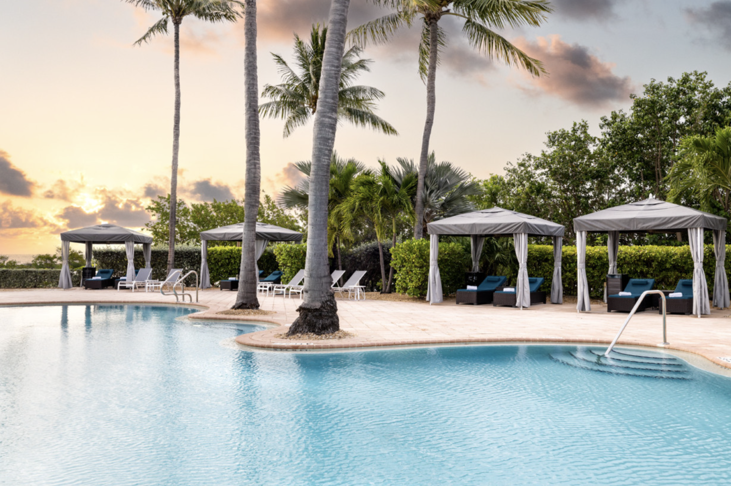 Cabanas at Oasis Cay pool at Hawks Cay Resort
