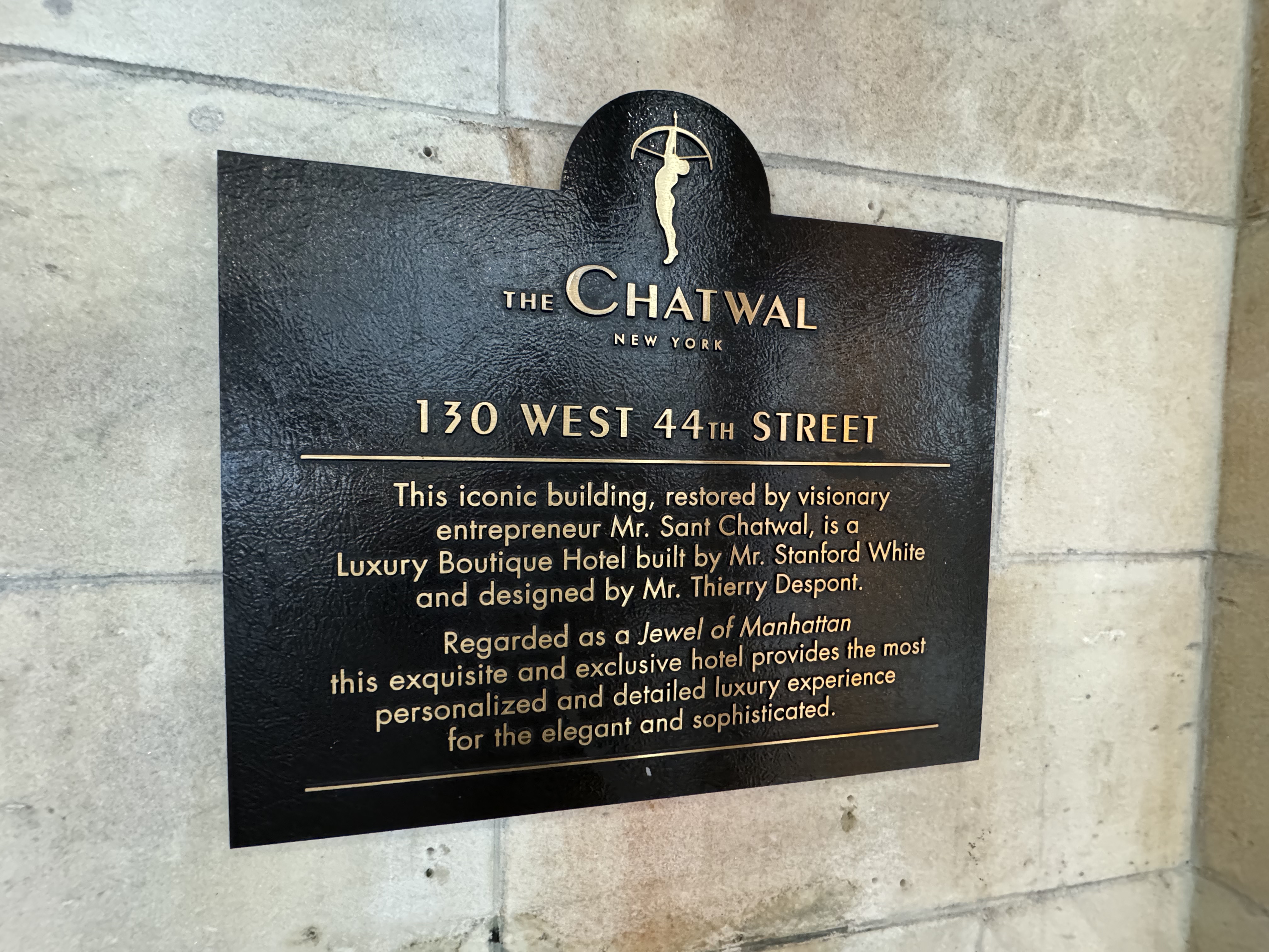 Chatwal Exterior Plaque