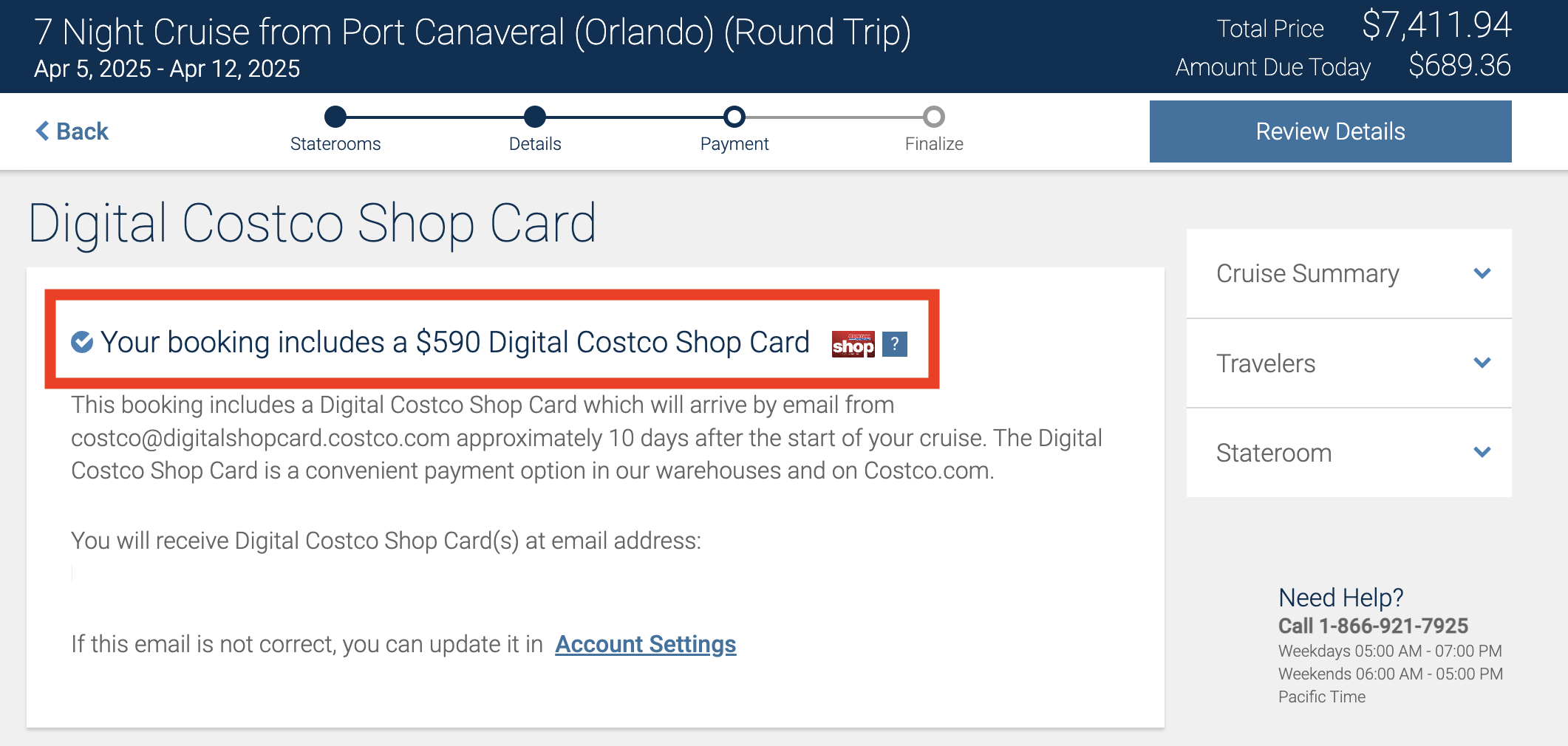 Costco shop card with a Disney cruise Costco shop card with a Disney cruise