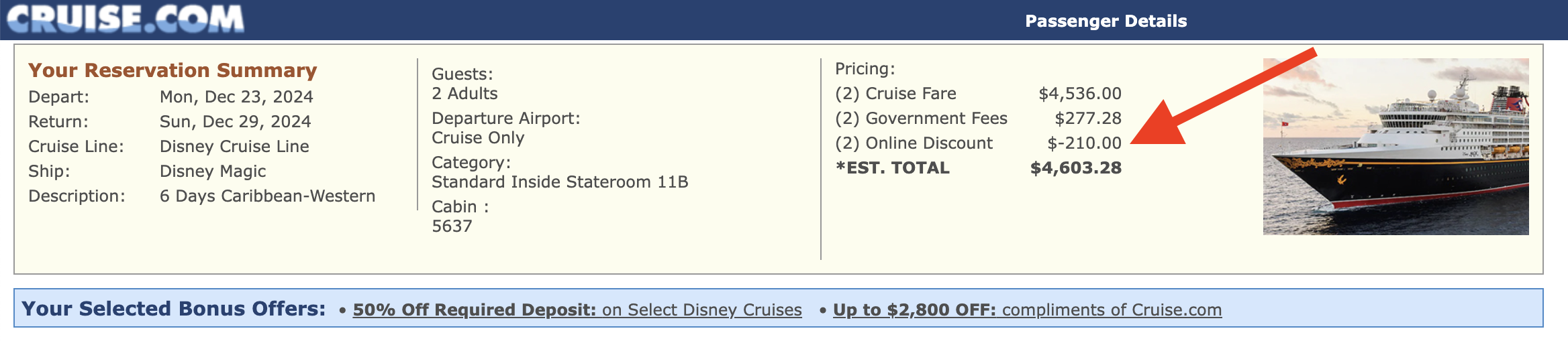 Cruise.com discount on Disney cruise Cruise.com discount on Disney cruise