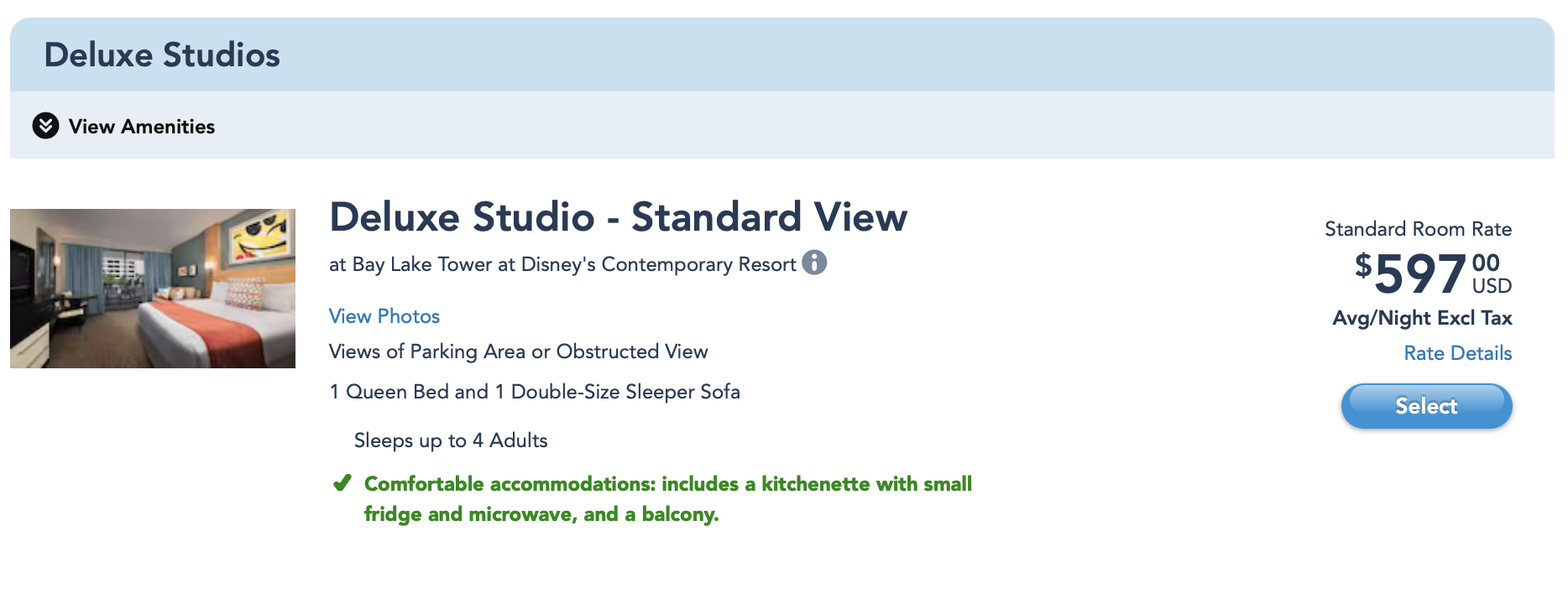 Disney Bay Lake Tower Cash Booking Sept 4 2024