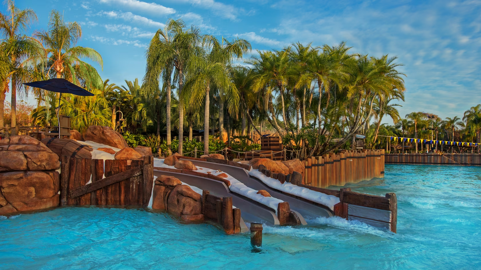 Disneys Typhoon Lagoon Water Park 1 The Bay Slides attraction at Disney's Typhoon Lagoon Water Park.