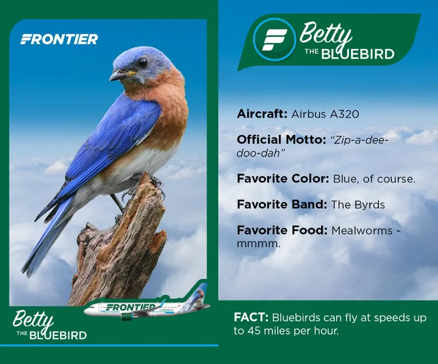 Frontier Betty the Bluebird trading card Frontier Betty the Bluebird trading card