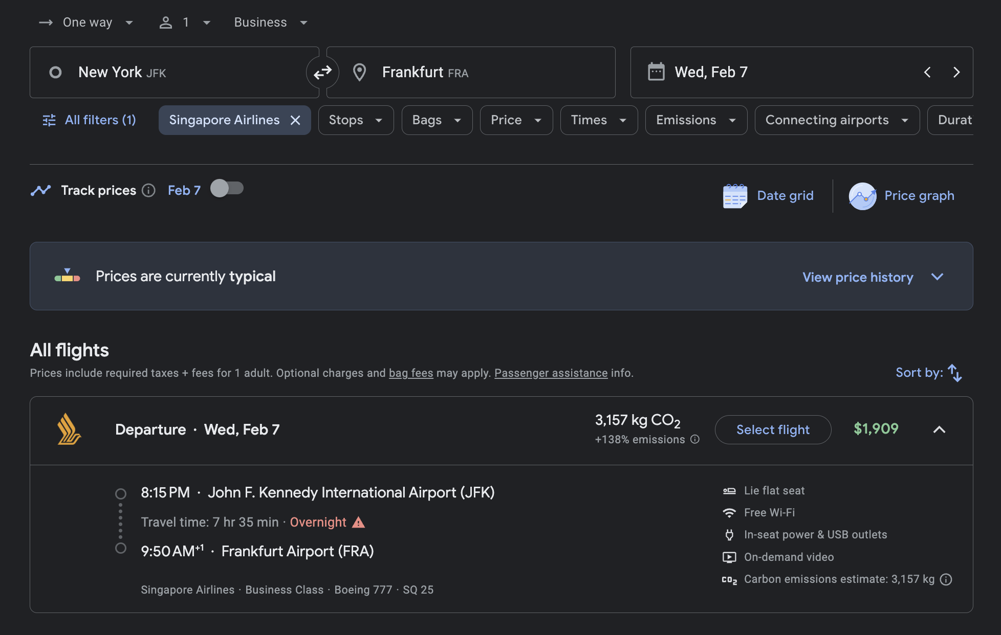 Google Flights JFK FRA SQ J Google Flights JFK FRA SQ J