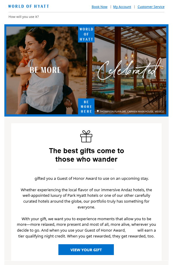 Guest of Honor recipient email Guest of Honor recipient email