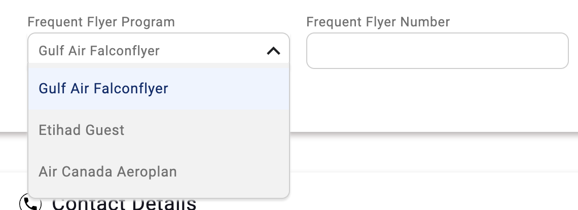 Gulf Air frequent flyer seletion