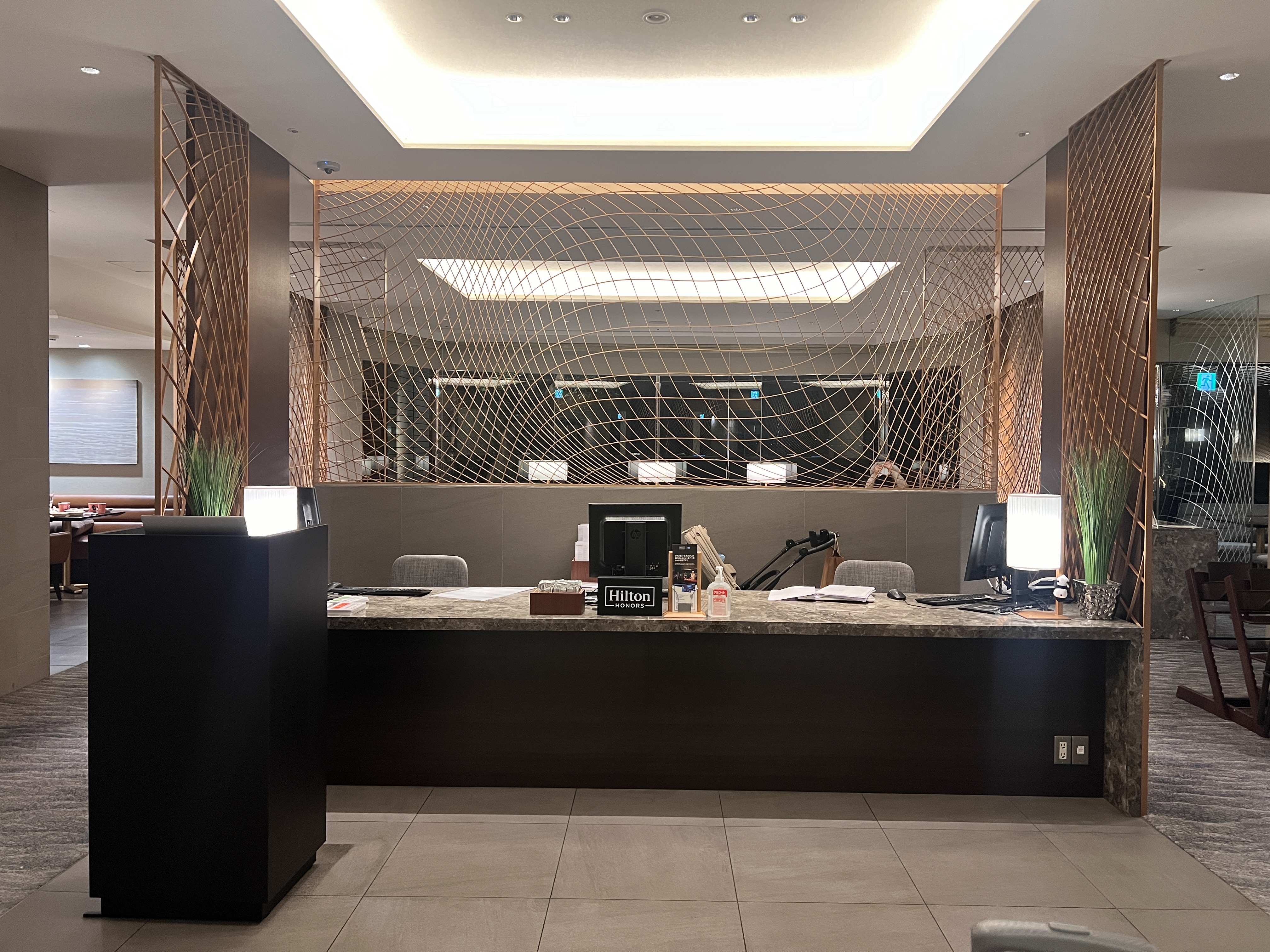 Hilton Tokyo Bay executive lounge check in counter Hilton Tokyo Bay executive lounge check in counter
