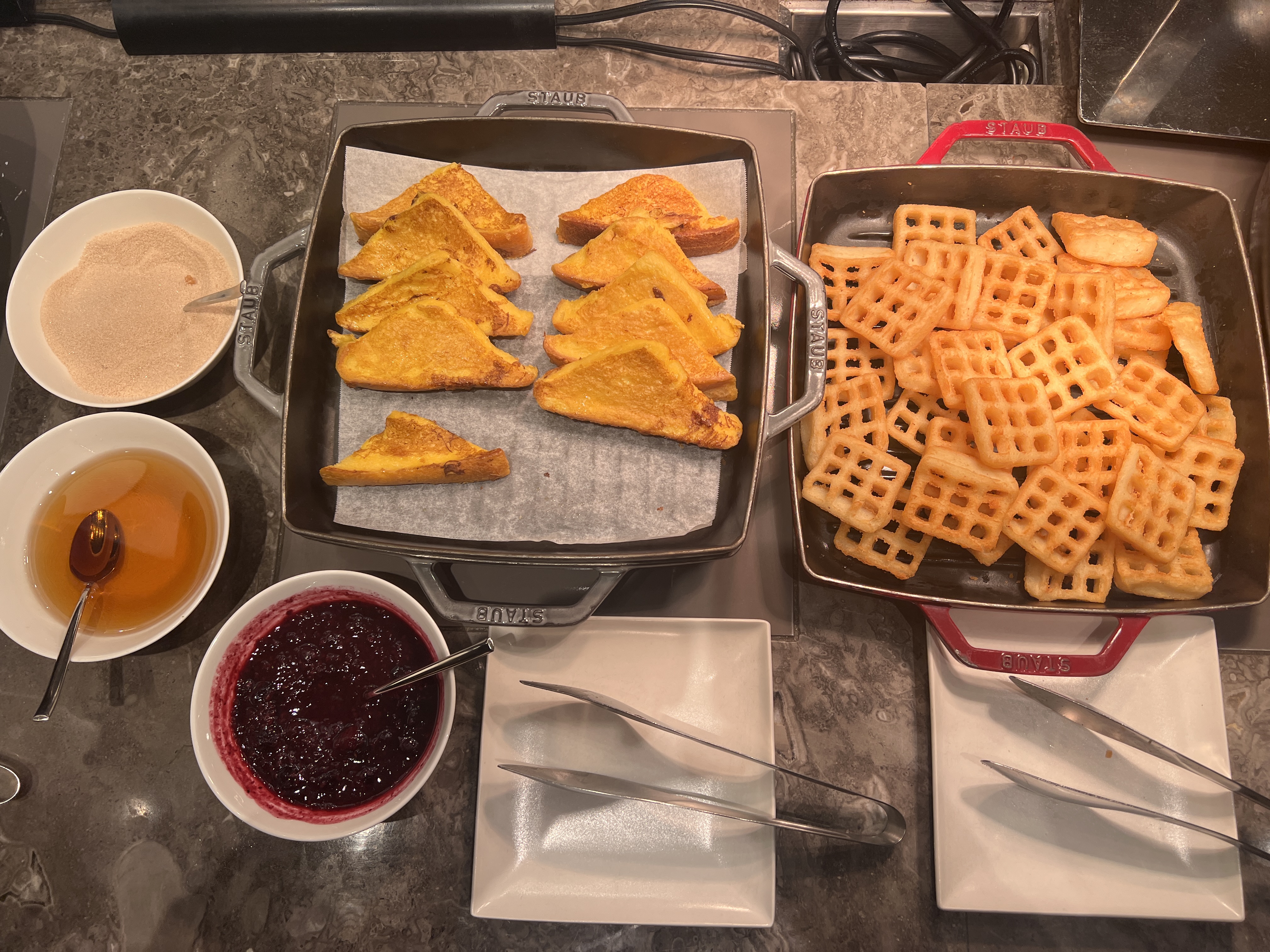 Hilton Tokyo Bay waffles and toast Hilton Tokyo Bay waffles and toast