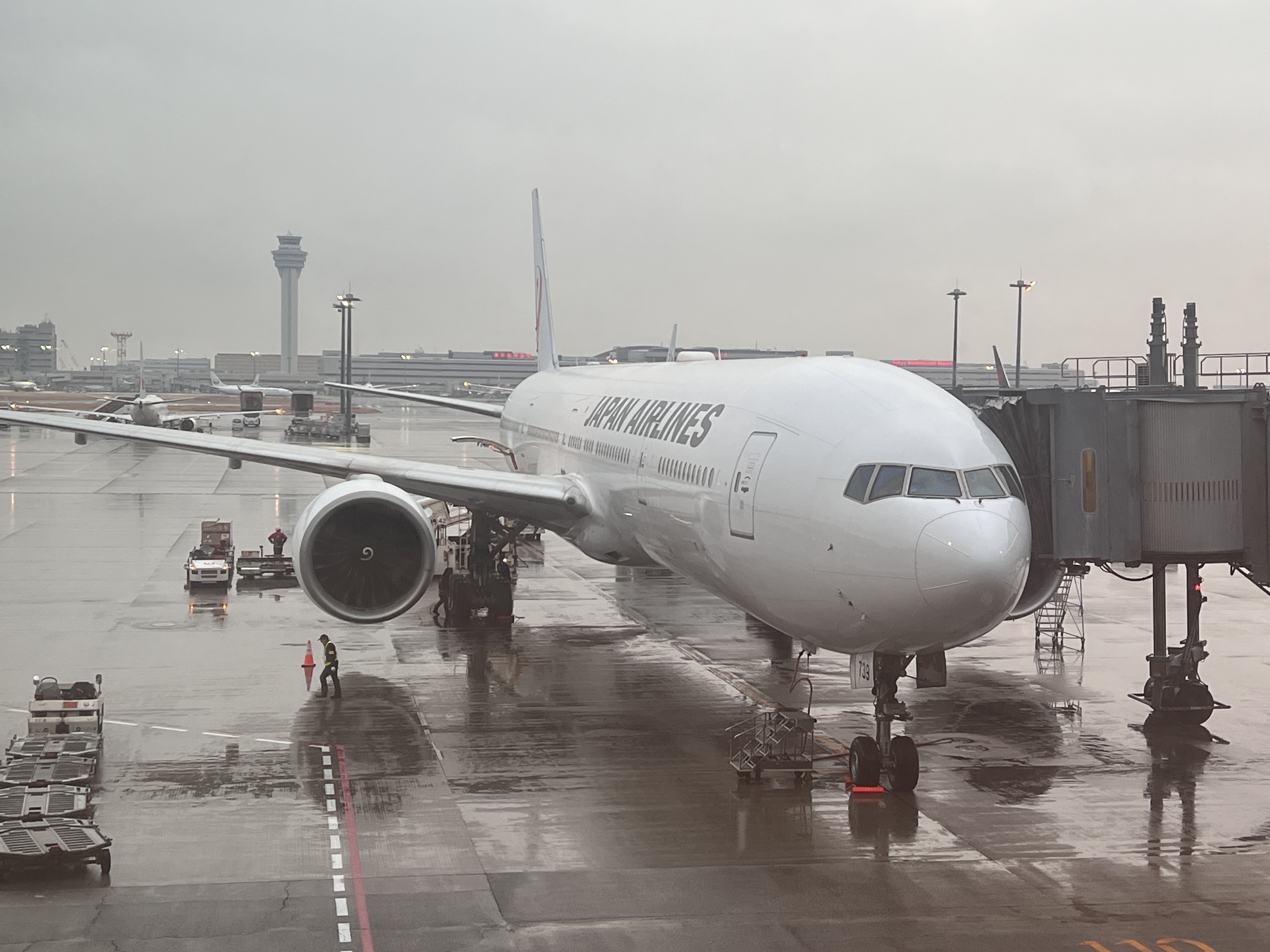 Japan Airlines 777 300er parked at gate Haneda Japan Airlines 777 300er parked at gate Haneda