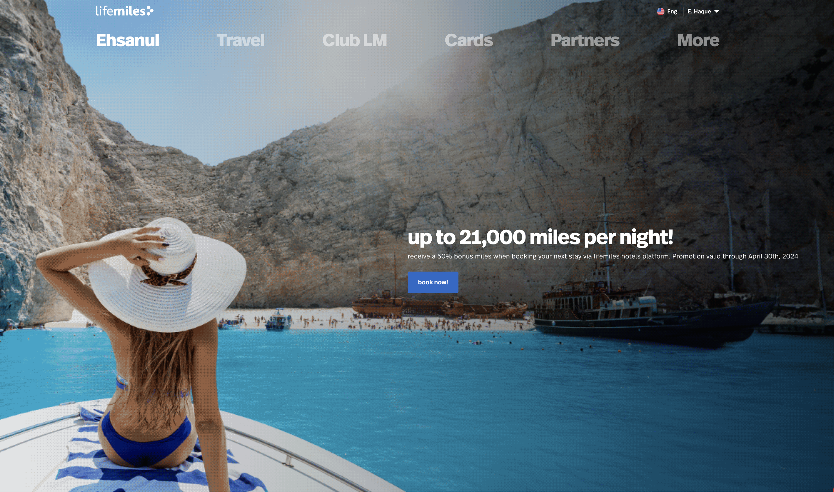 Lifemiles home page