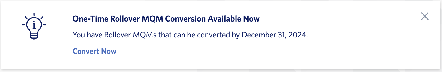 Delta rollover MQM notification box