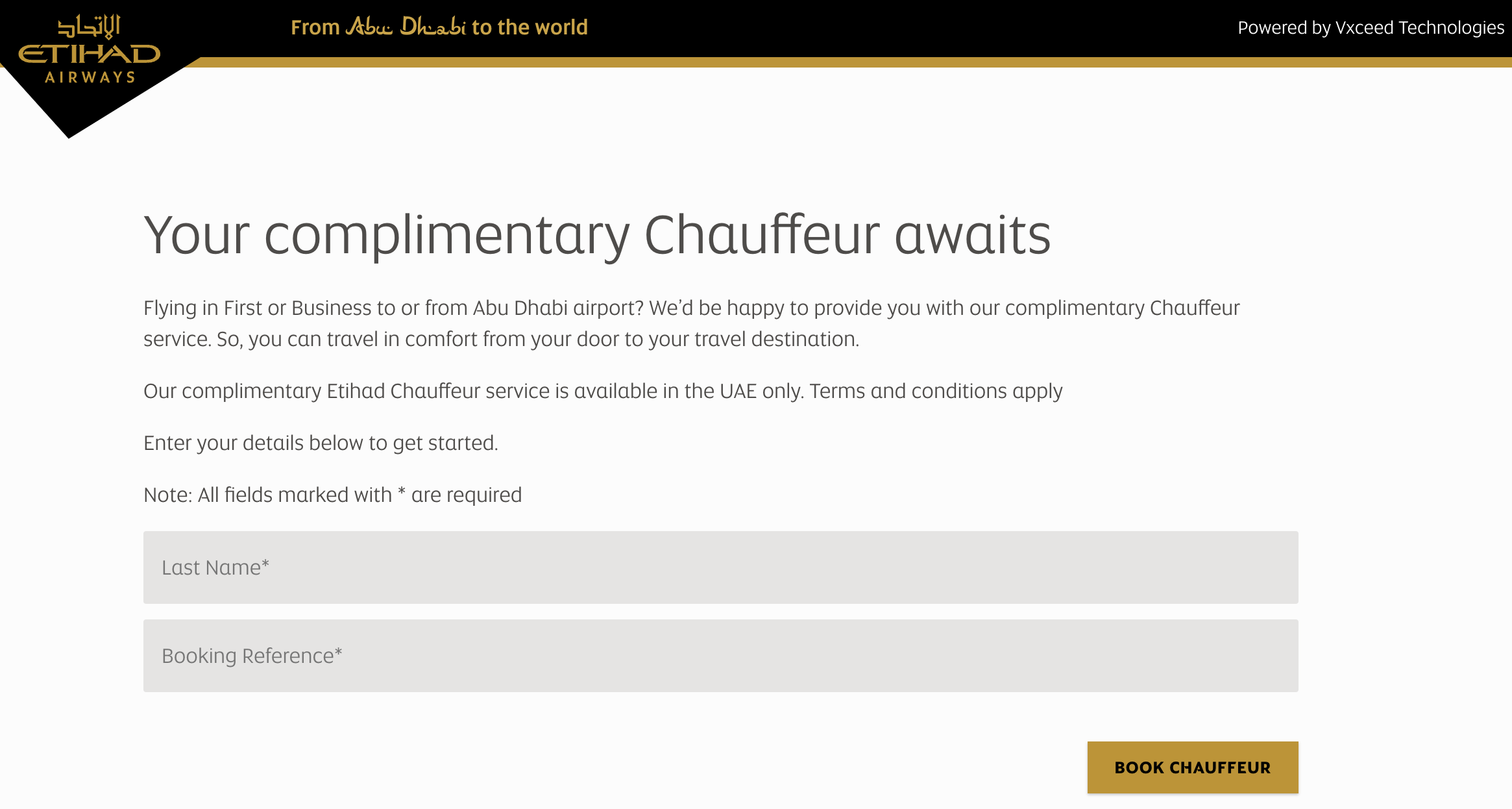 Etihad Chauffeur booking Etihad Chauffeur booking